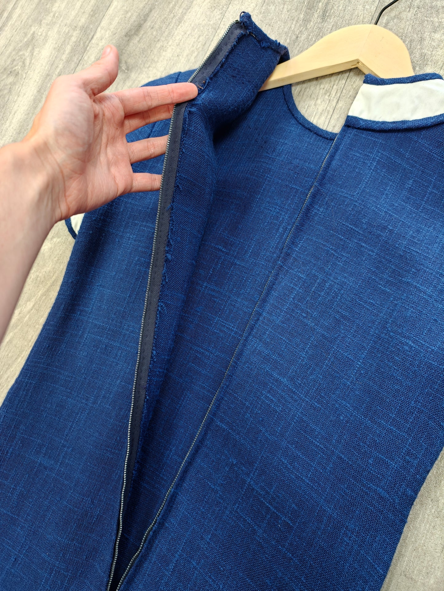 1960s blue & white dress - XS/S/6/8