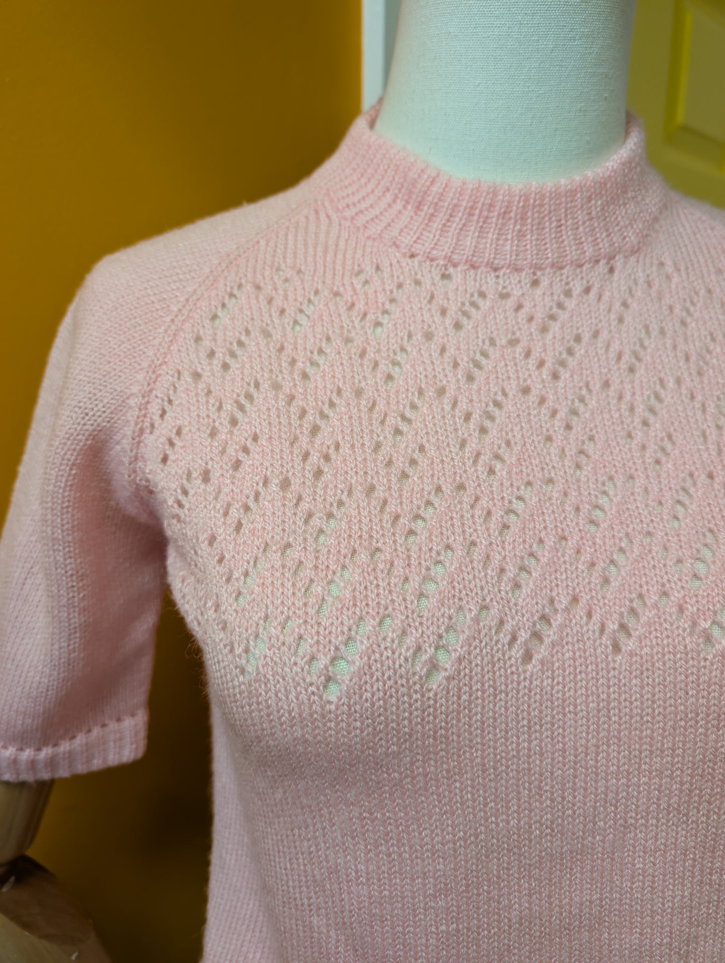 Hand knitted pink jumper - XS/S
