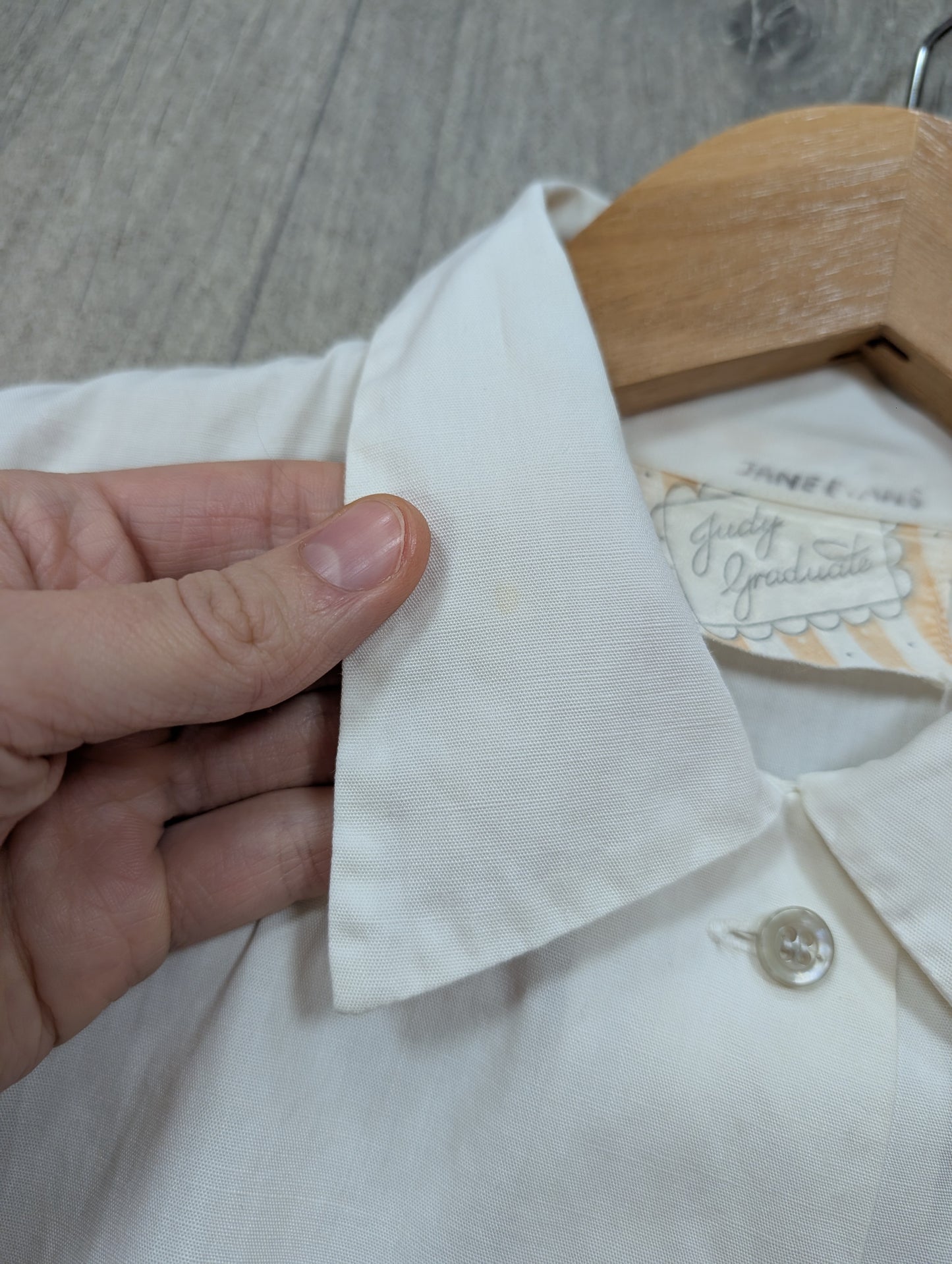 1950s Judy Graduate white cotton shirt - S/10