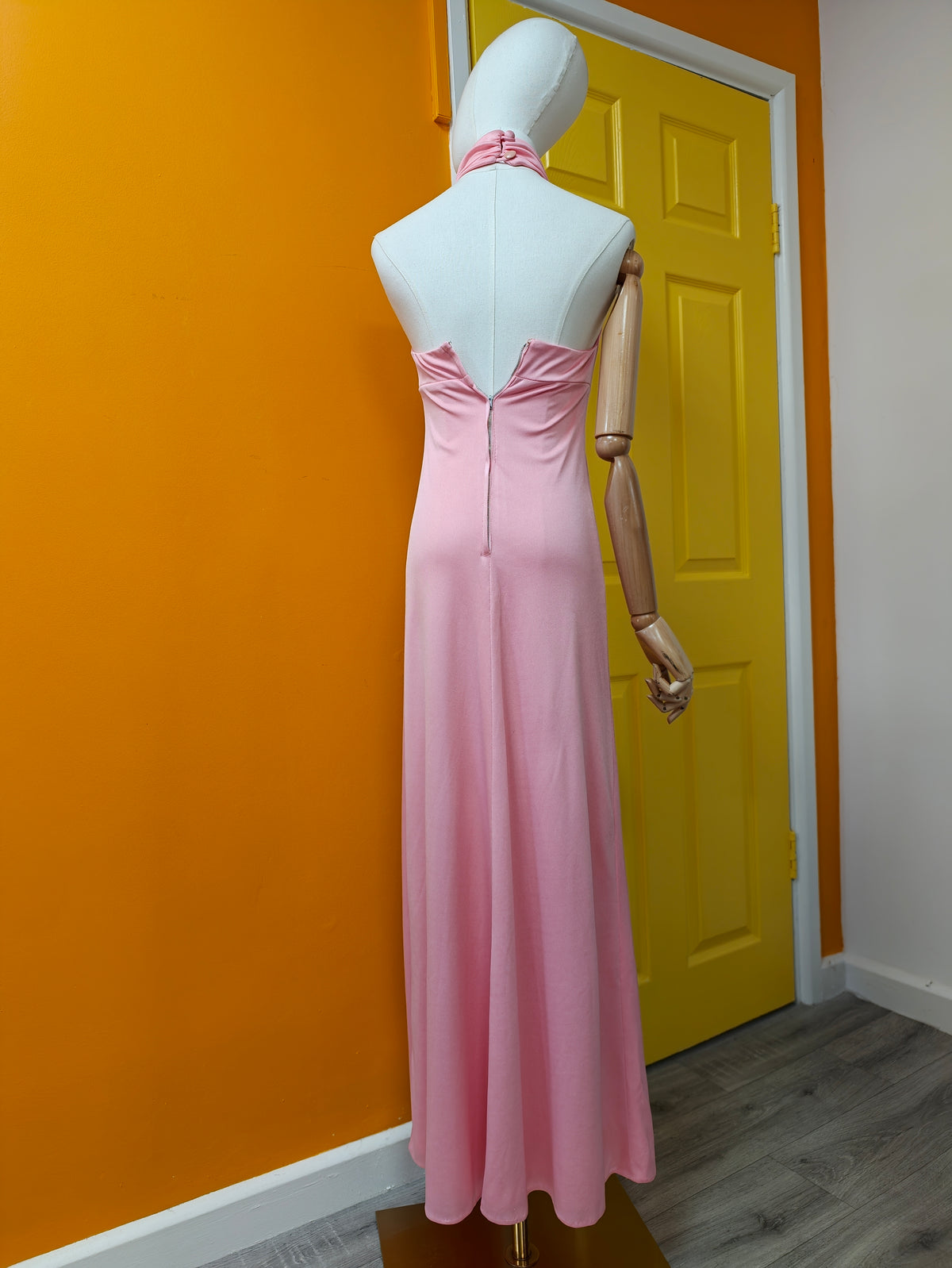 1970s pink maxi dress - XXS/XS