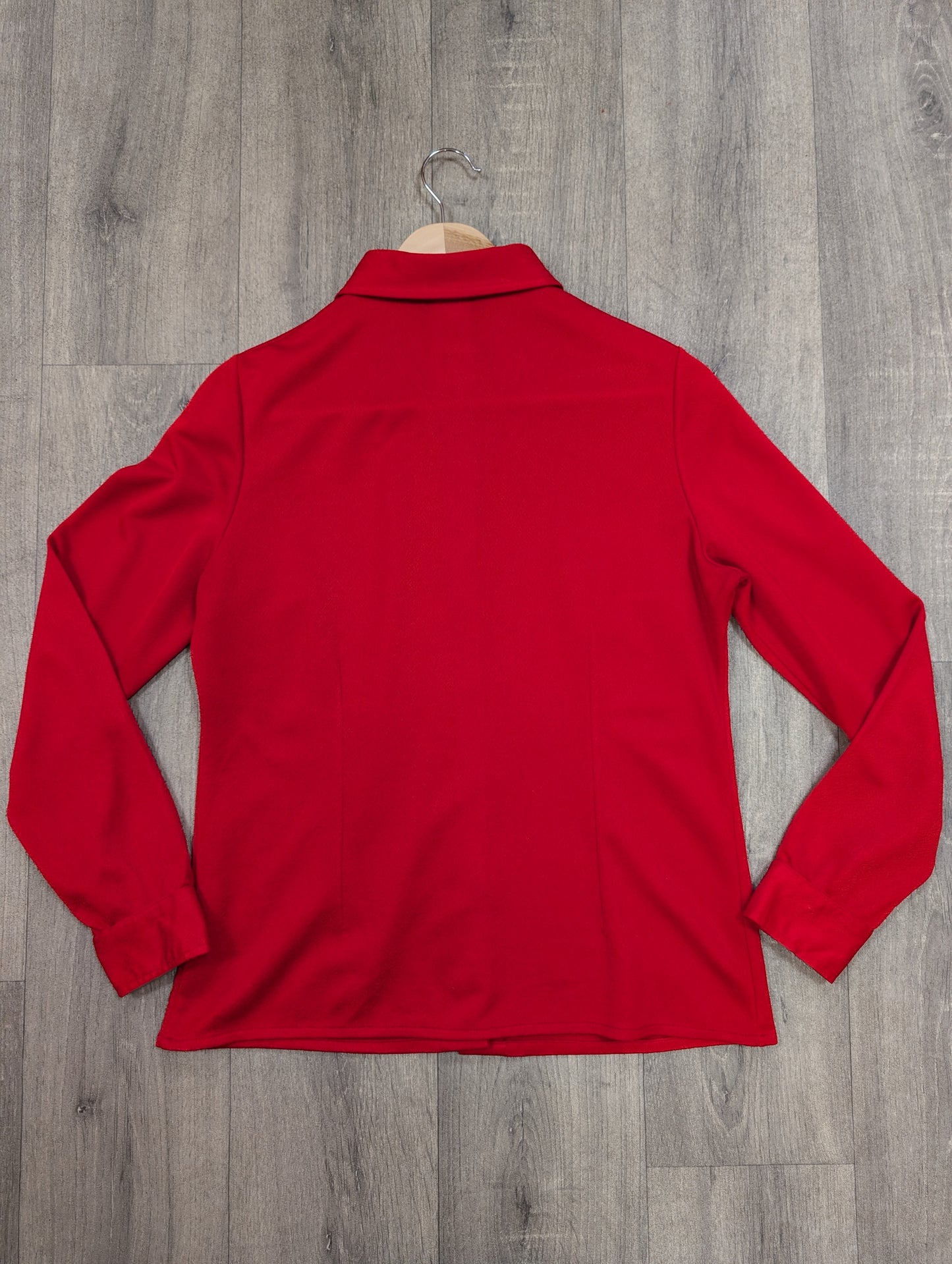 1970s St Michael red crimplene shirt - S/M