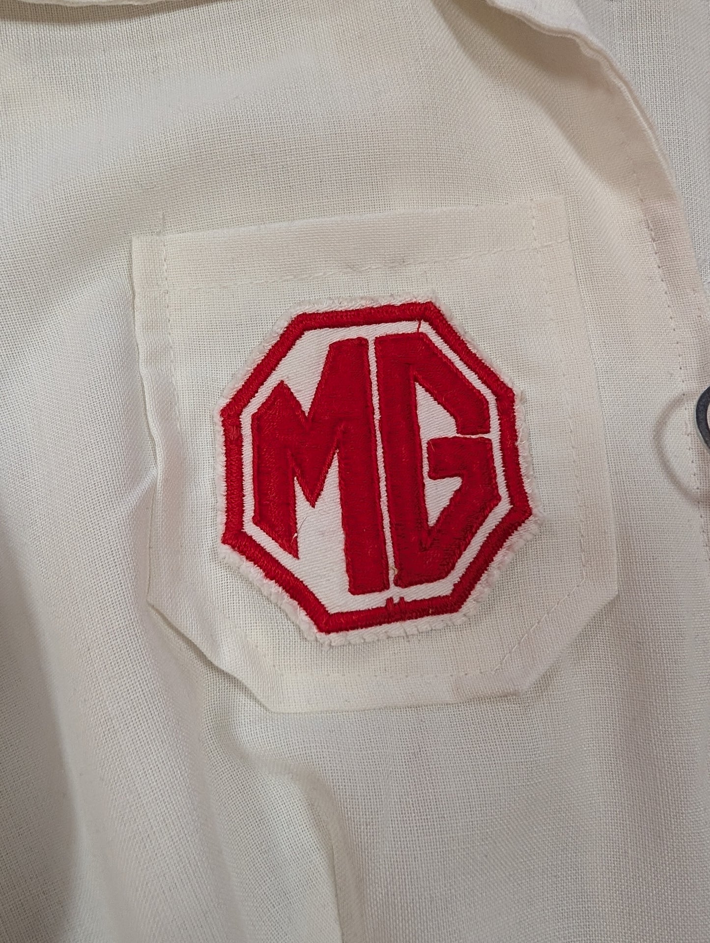 1970s white jumpsuit with MG patch - S/M/10/12