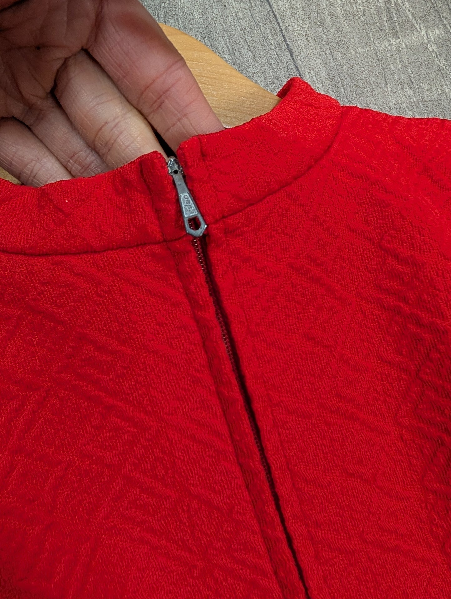 Red crimplene dress - L/16