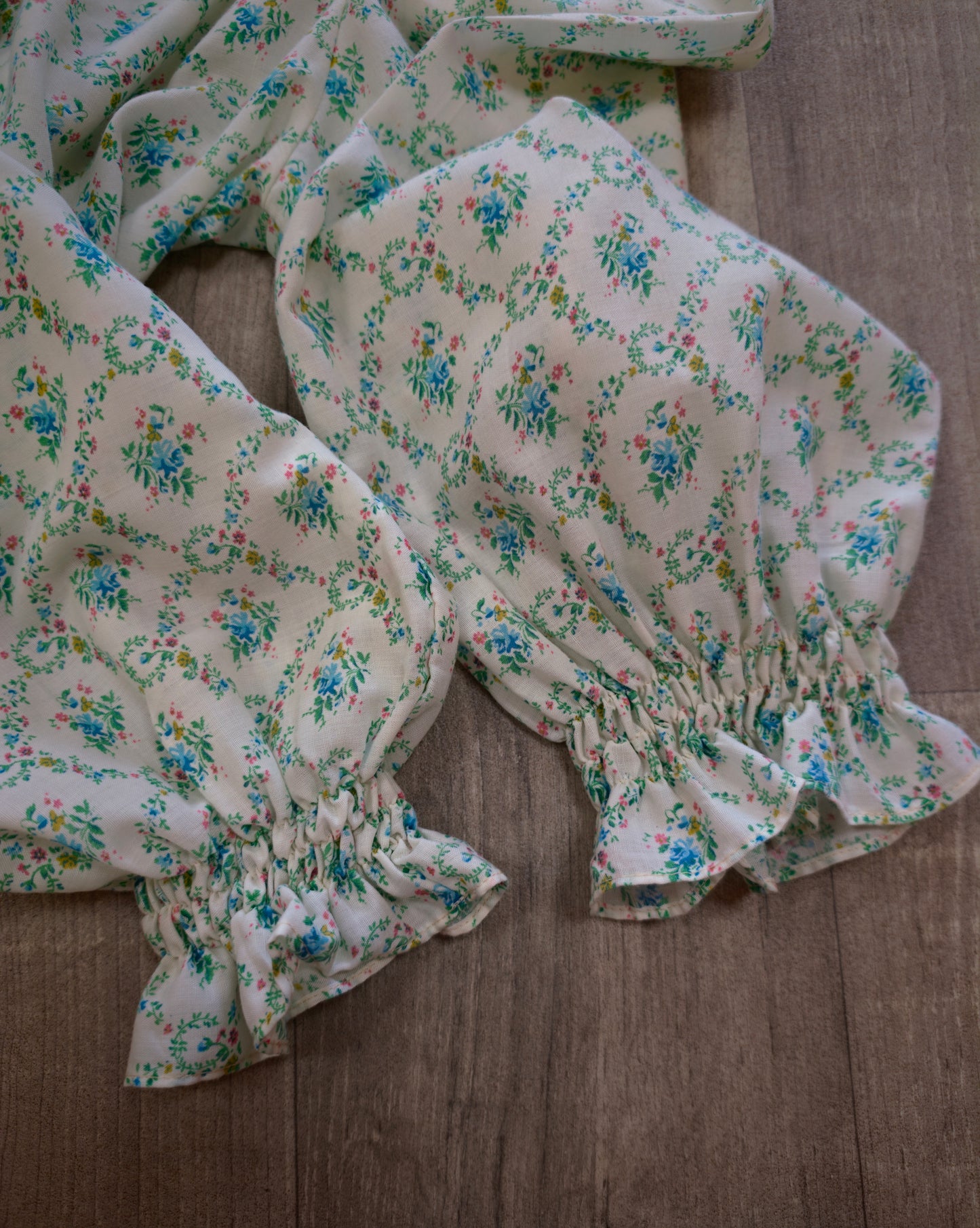 1970s St Michael floral lace trim blouse - XS