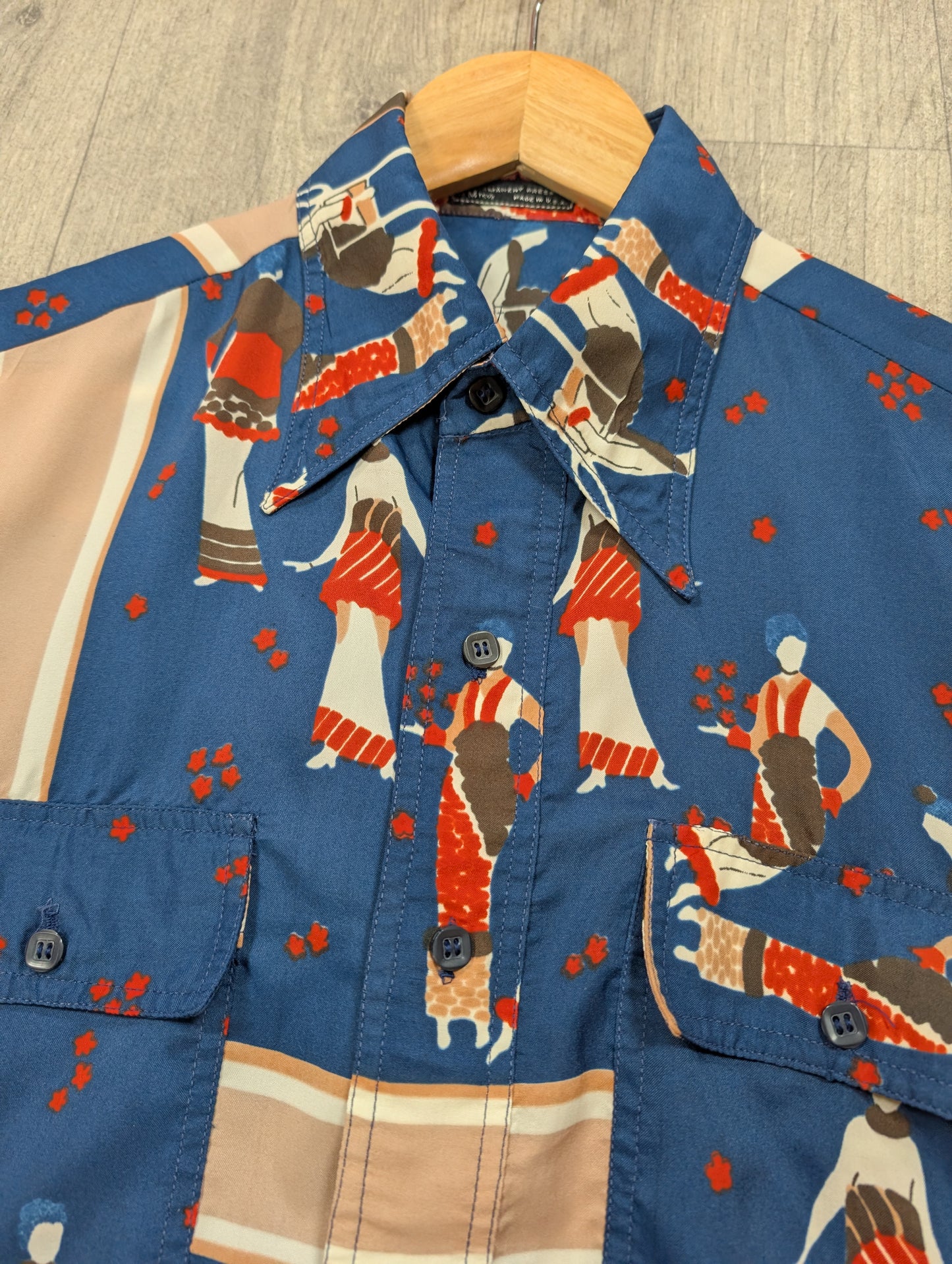 1970s Career Club by Focus novelty print shirt