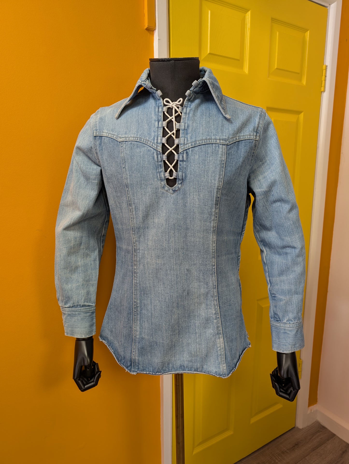 1970s Brittania lace up denim shirt