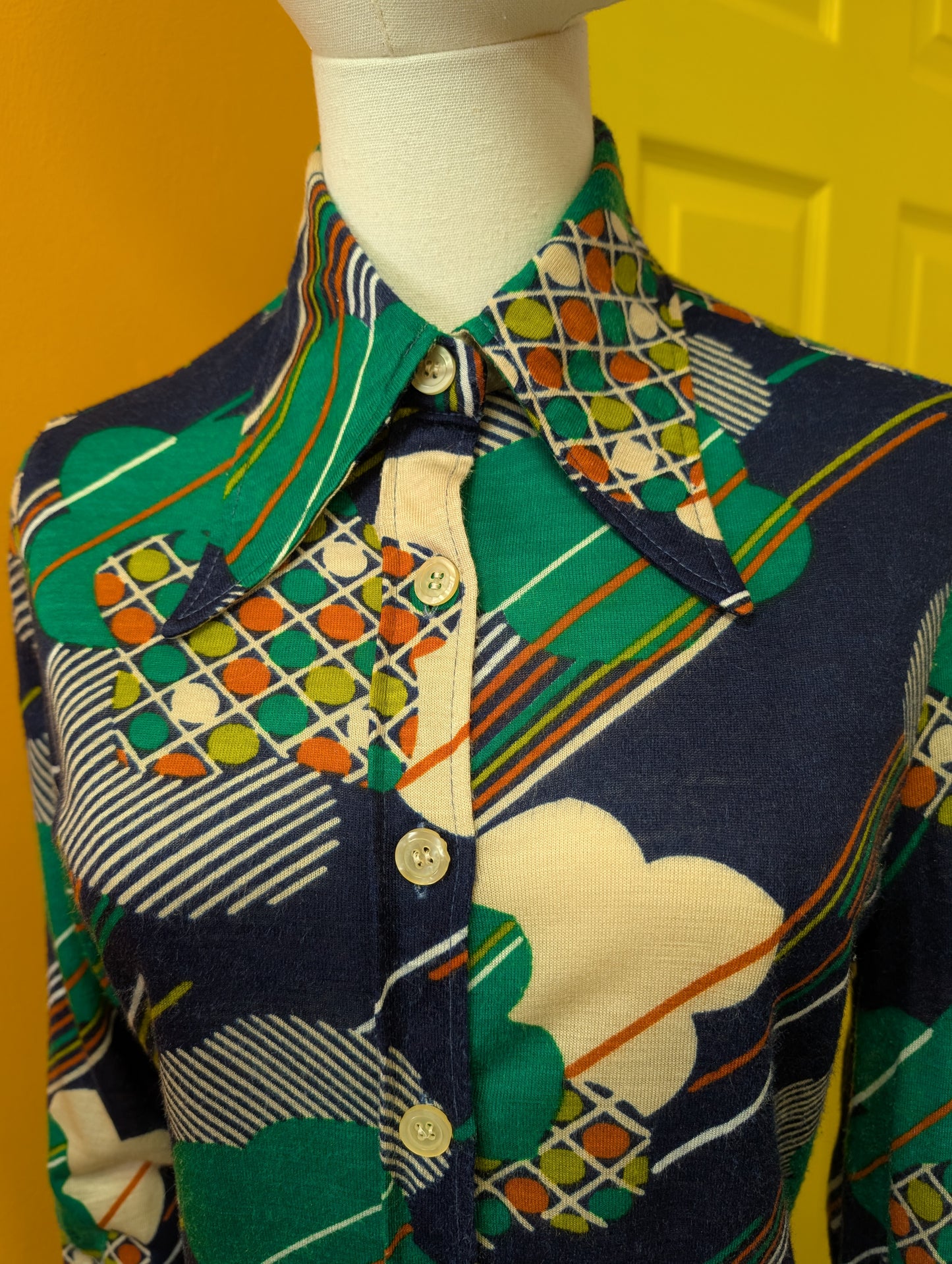 1970s Delden dagger collar shirt - S