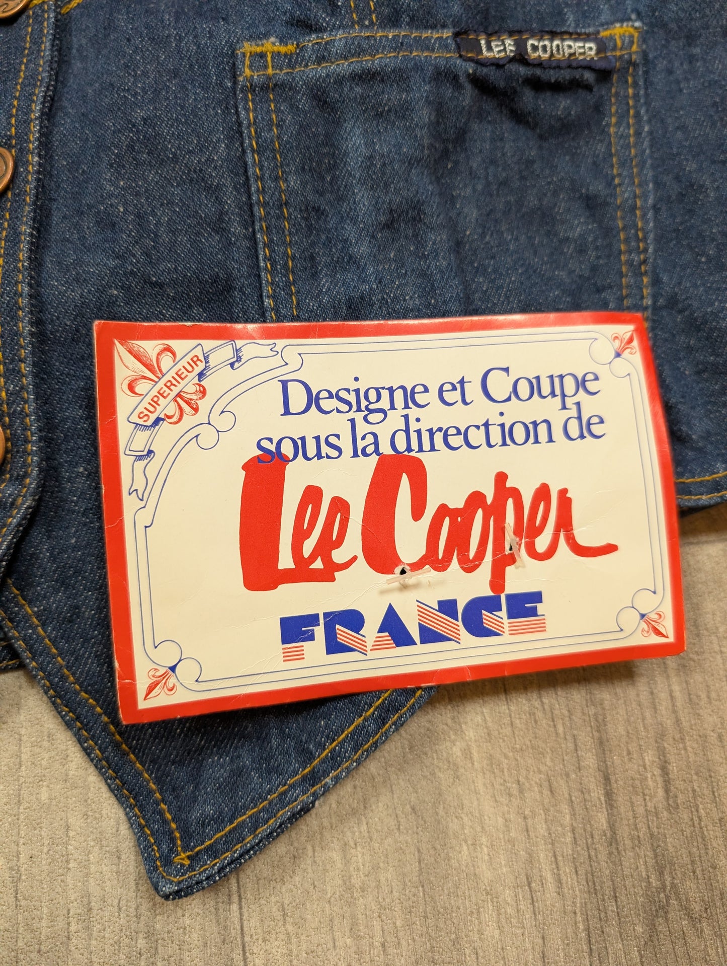 Deadstock 1970s Lee Cooper embroidered denim waistcoat - S/10