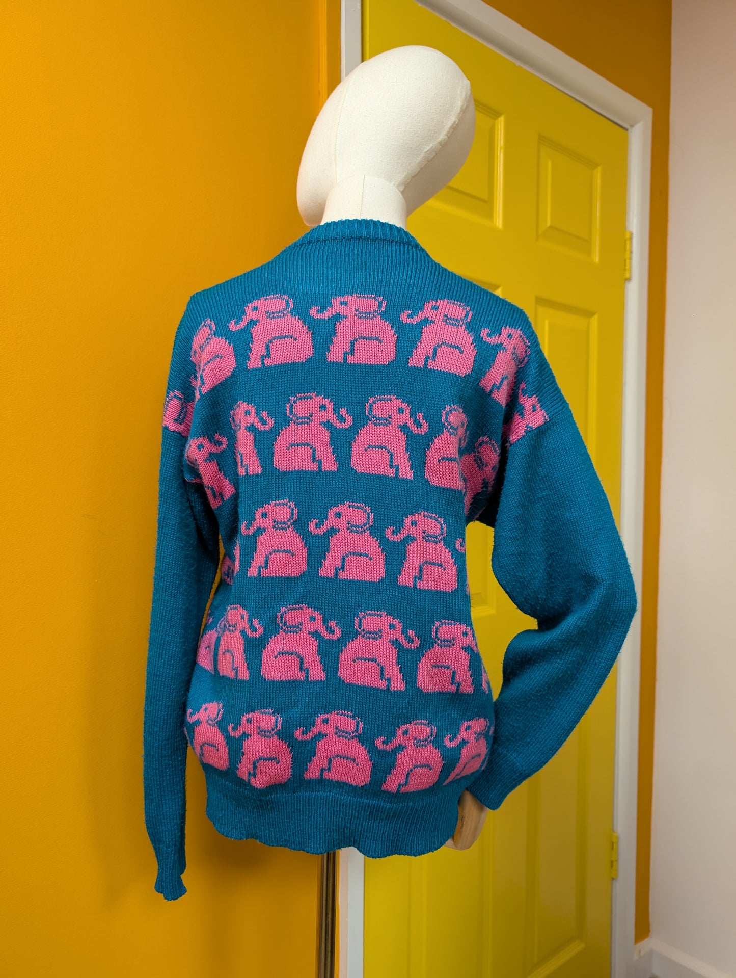Hand knitted novelty elephant jumper - S/M