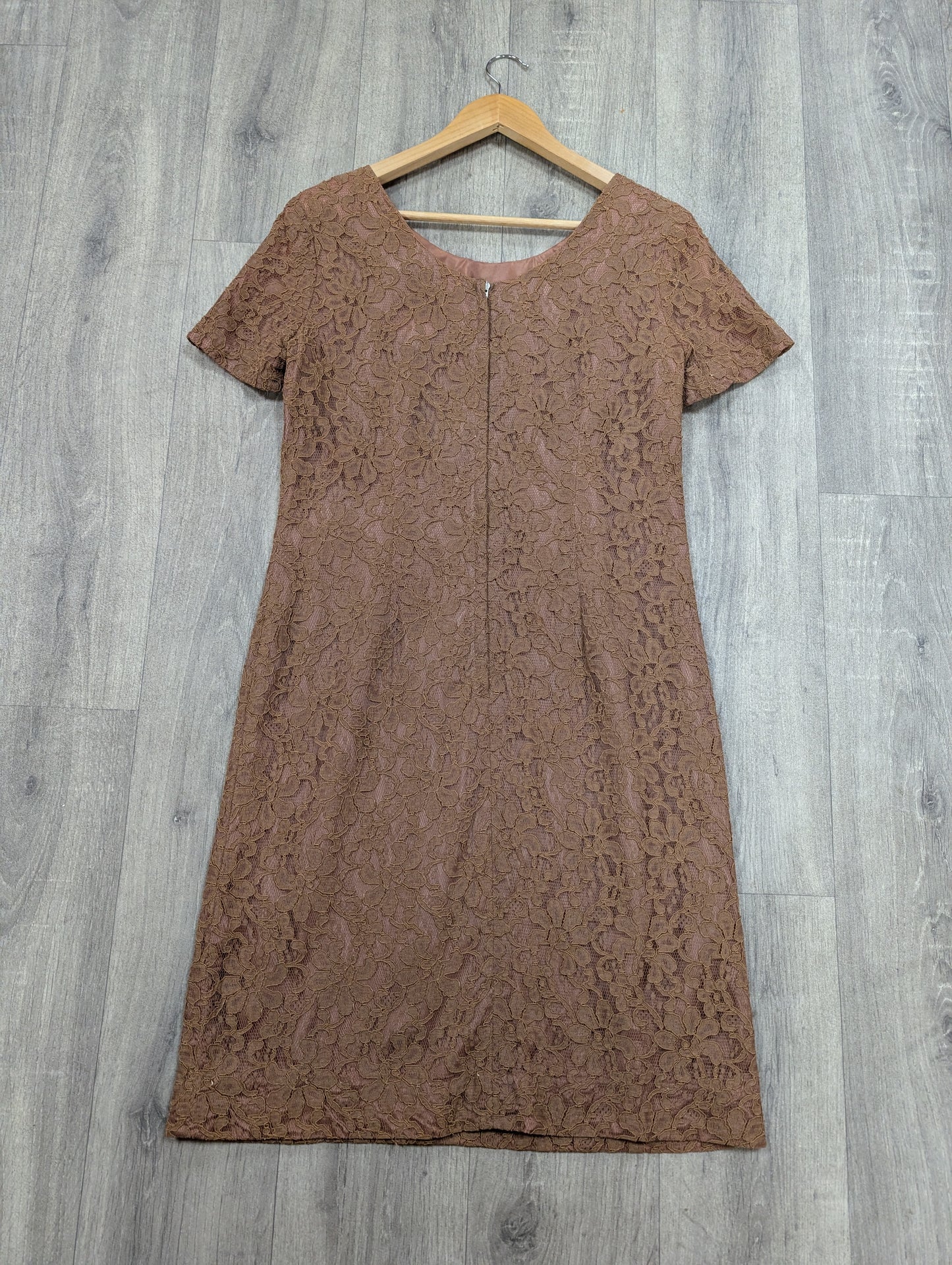 1960s Devonshire Lady brown lace dress suit - S/10
