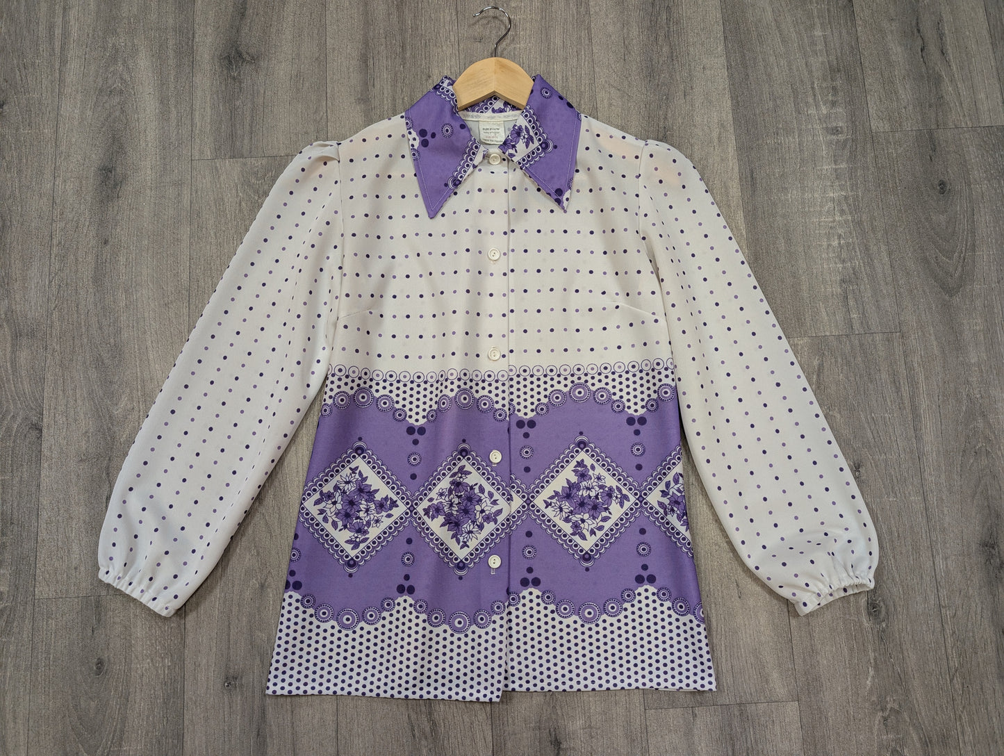 1970s purple/white shirt - S