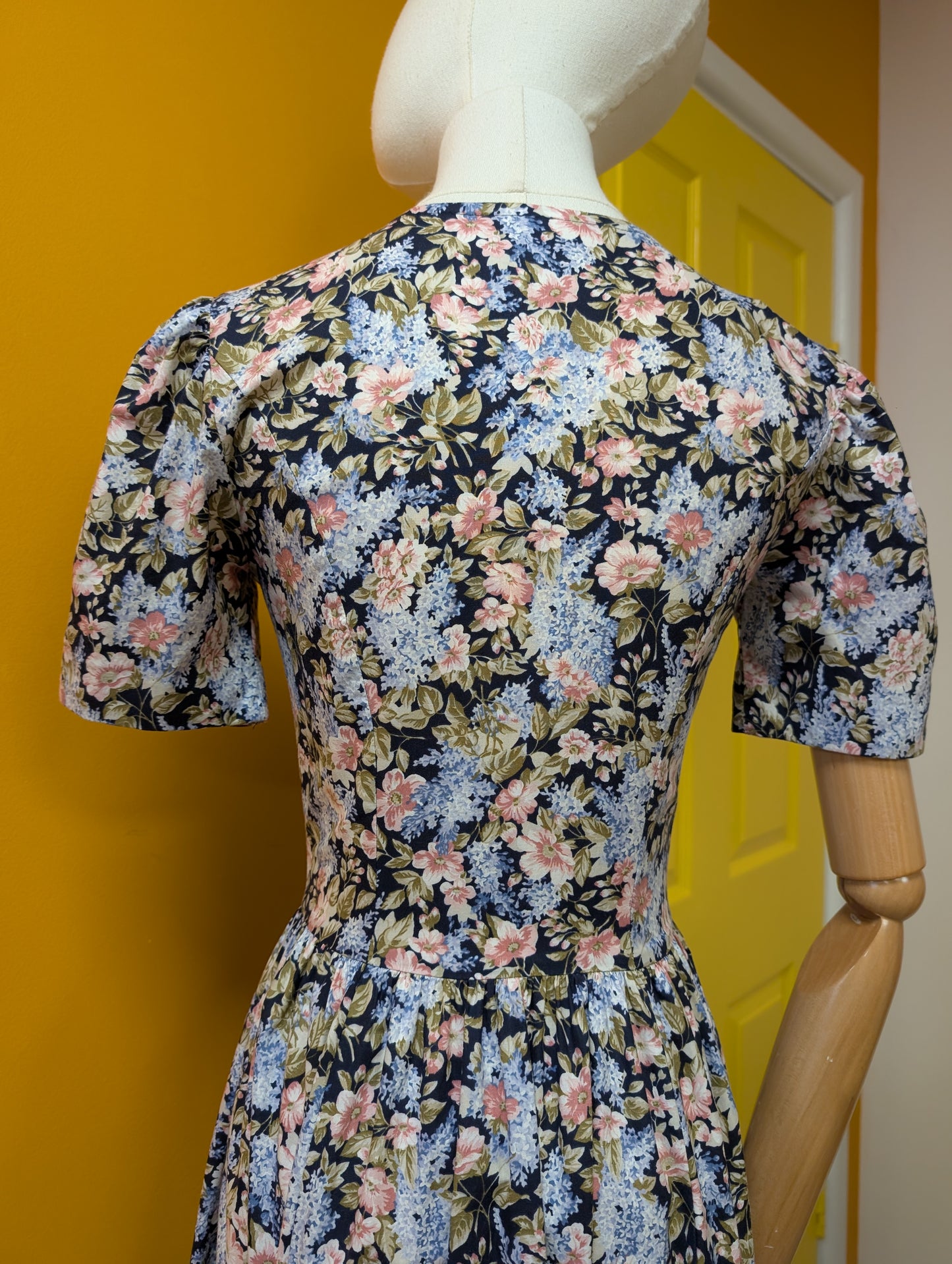 1990s Laura Ashley floral cotton dress - XS/6/8