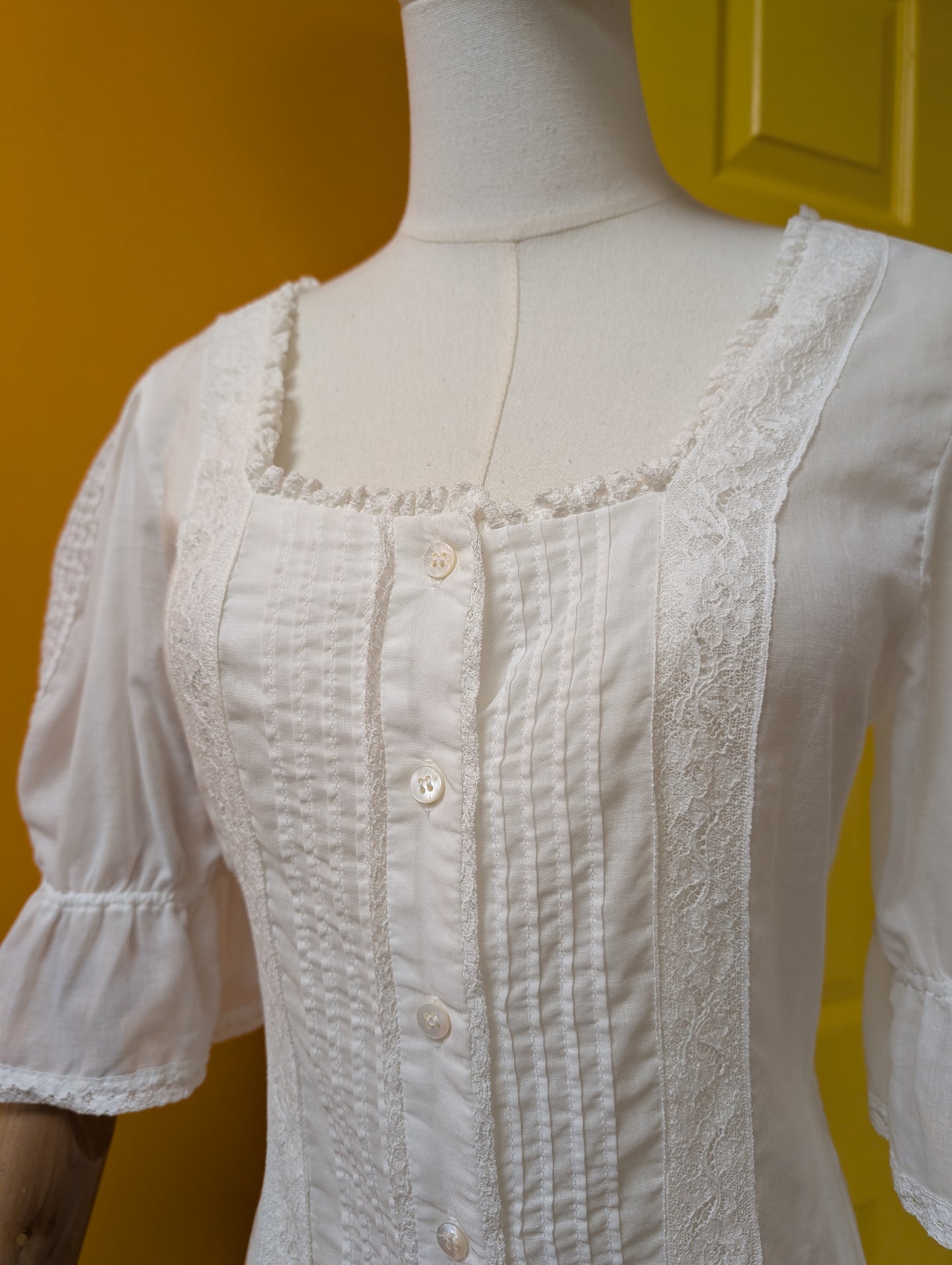 80s/90s Laura Ashley white blouse - XS/S