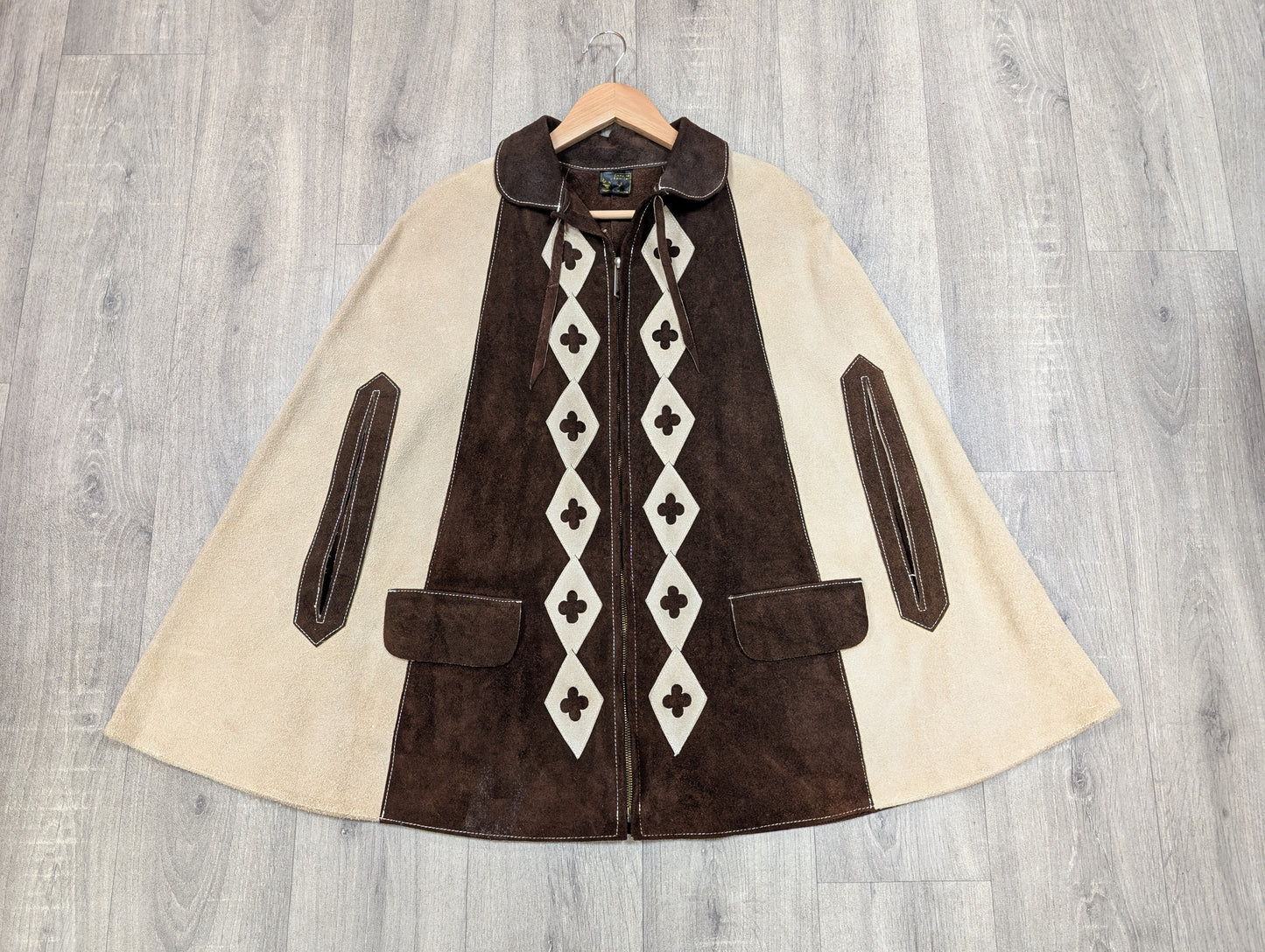 60s/70s Mexican suede cape