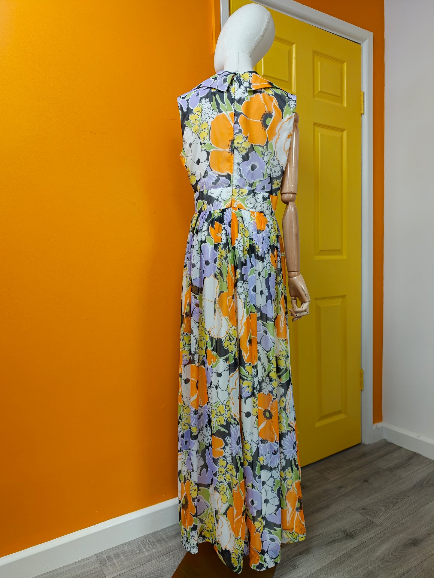 1970s Berkertex floral maxi dress - M/12/14