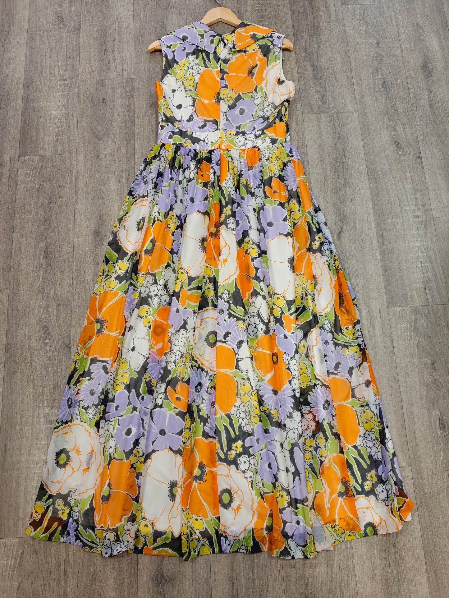 1970s Berkertex floral maxi dress - M/12/14