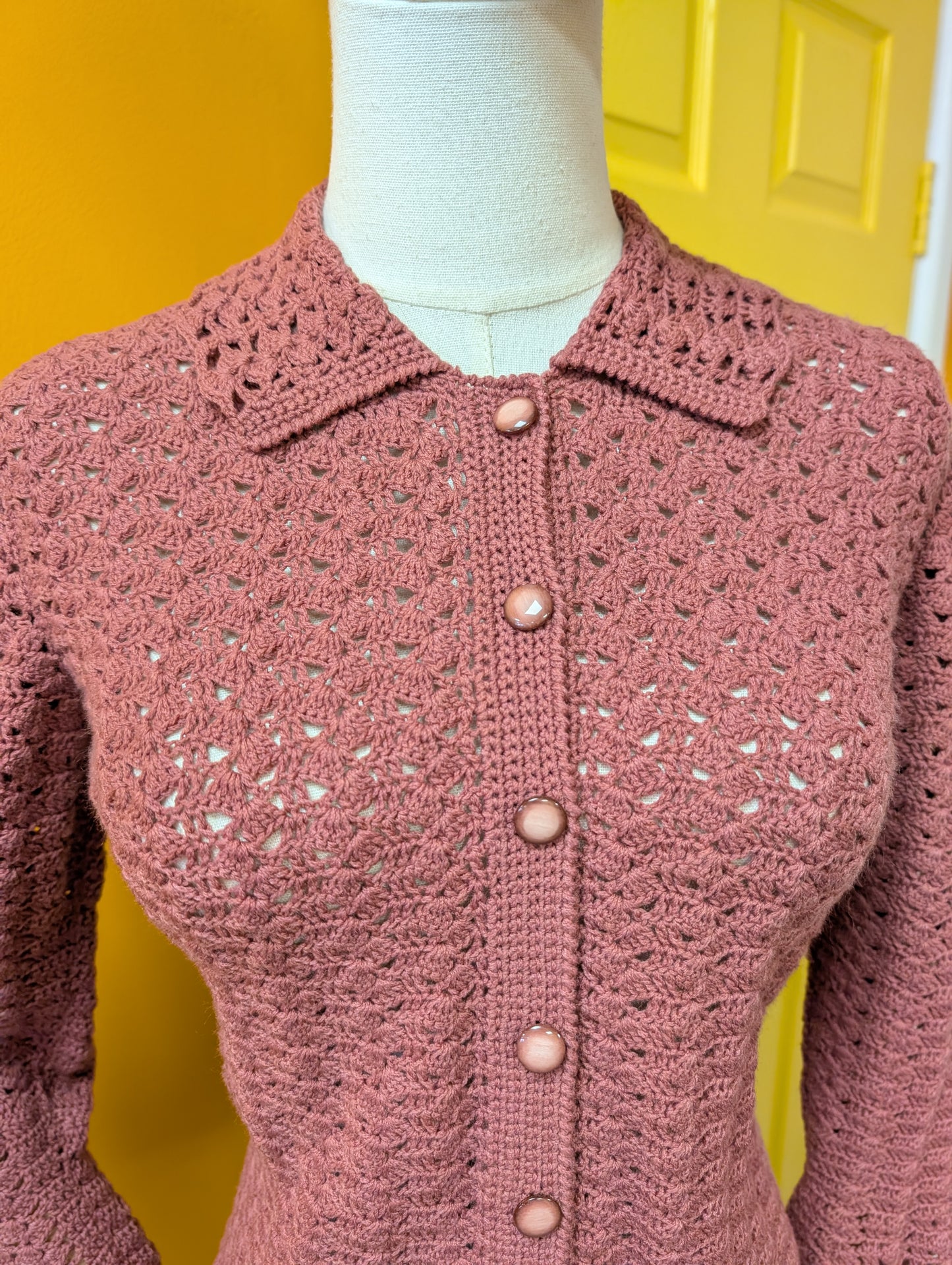1960s crocheted cardigan - XS/S