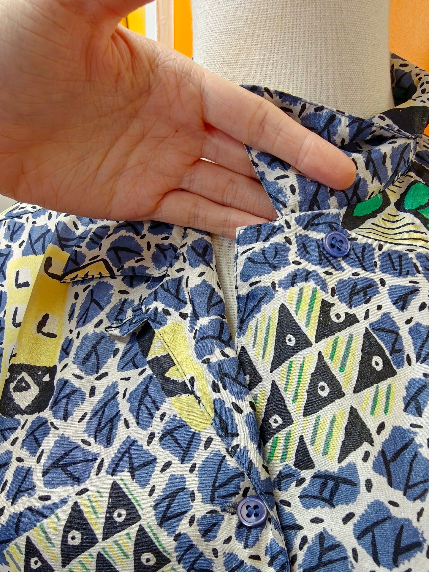 1990s Nicole Farhi novelty print silk shirt - L/XL