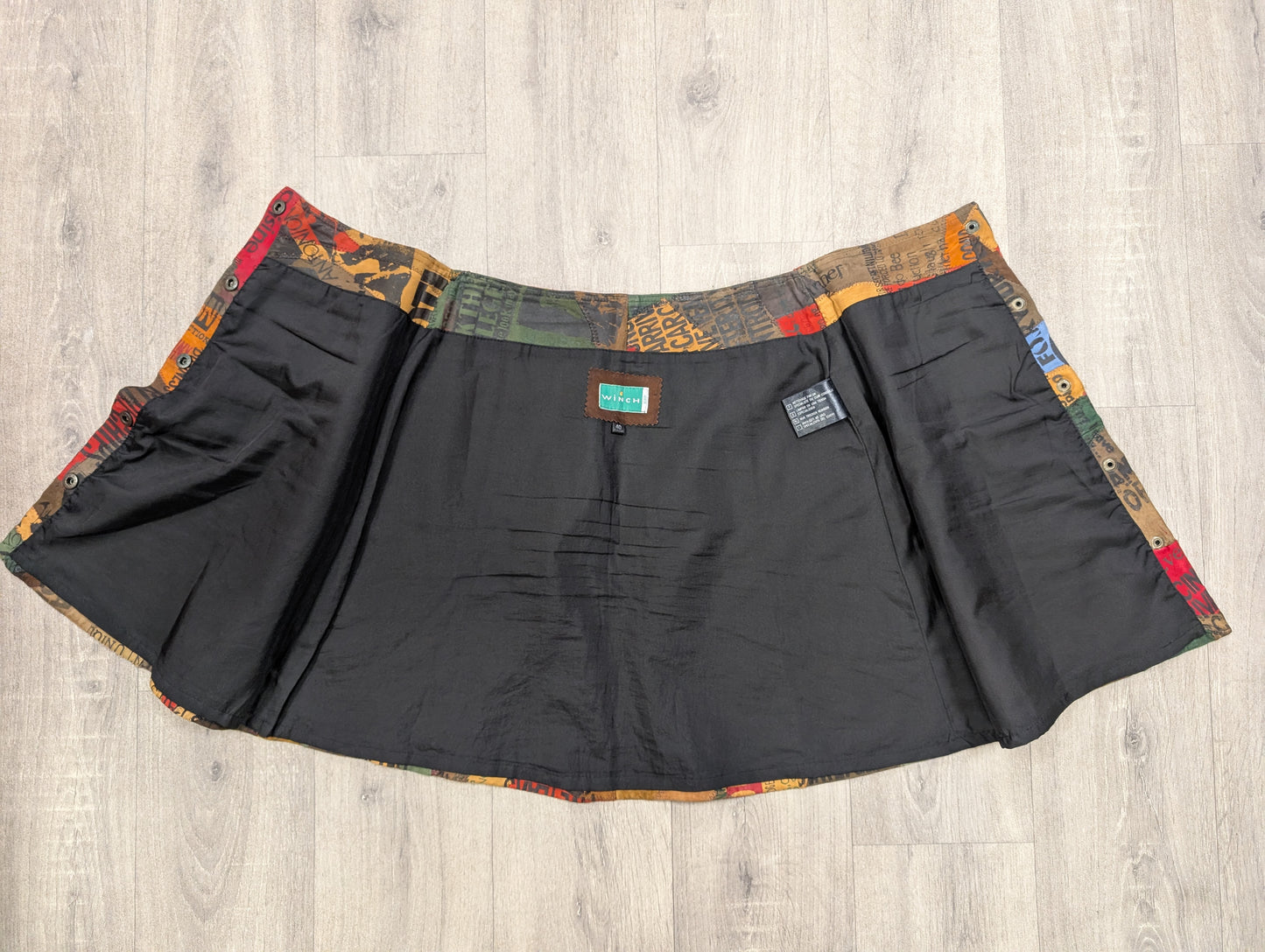 90s/Y2K Winch patchwork suede skirt - 26" waist