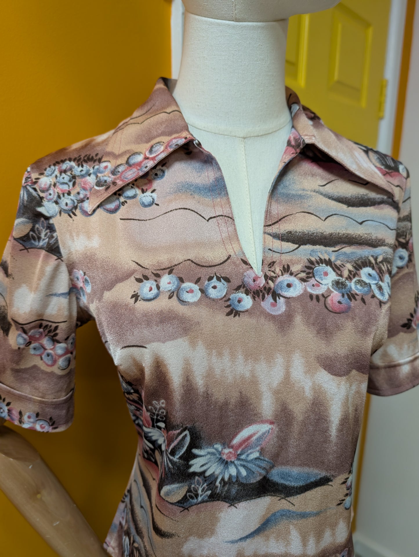 1970s floral print shirt - M