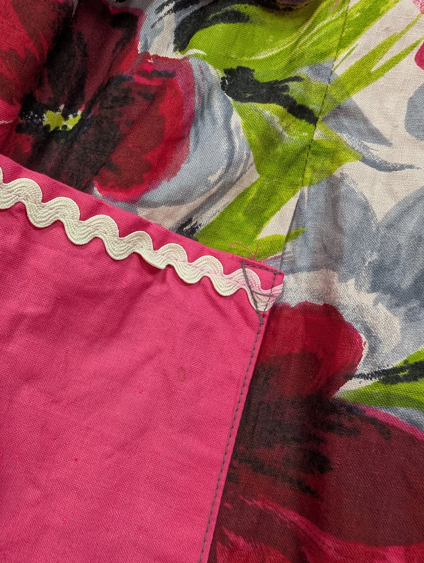 1960s floral cotton apron/overall - M