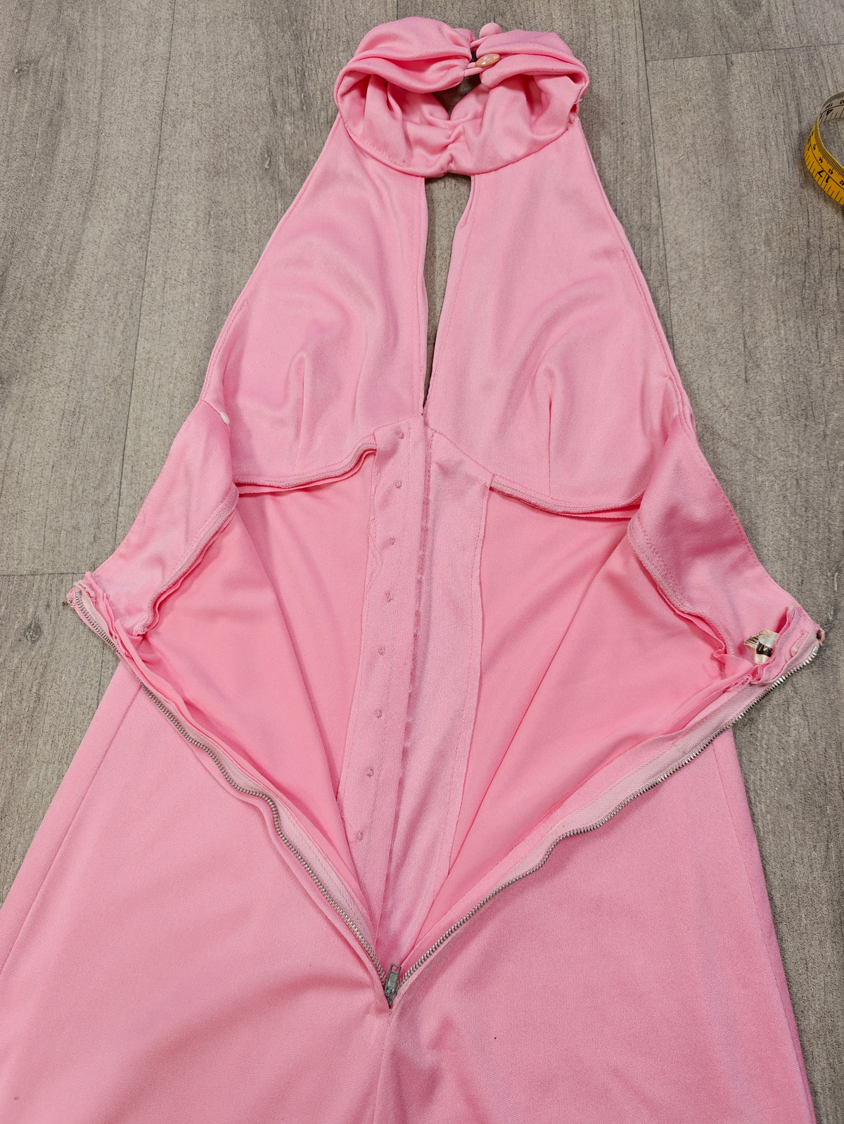 1970s pink maxi dress - XXS/XS