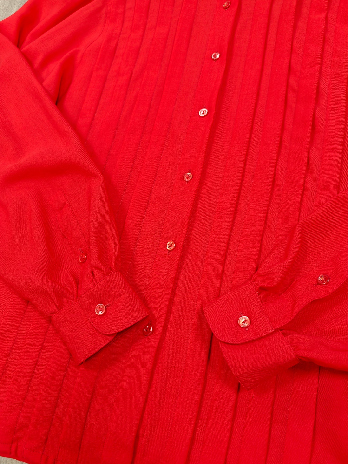 1980s Jobis Sportswear red wool shirt - S