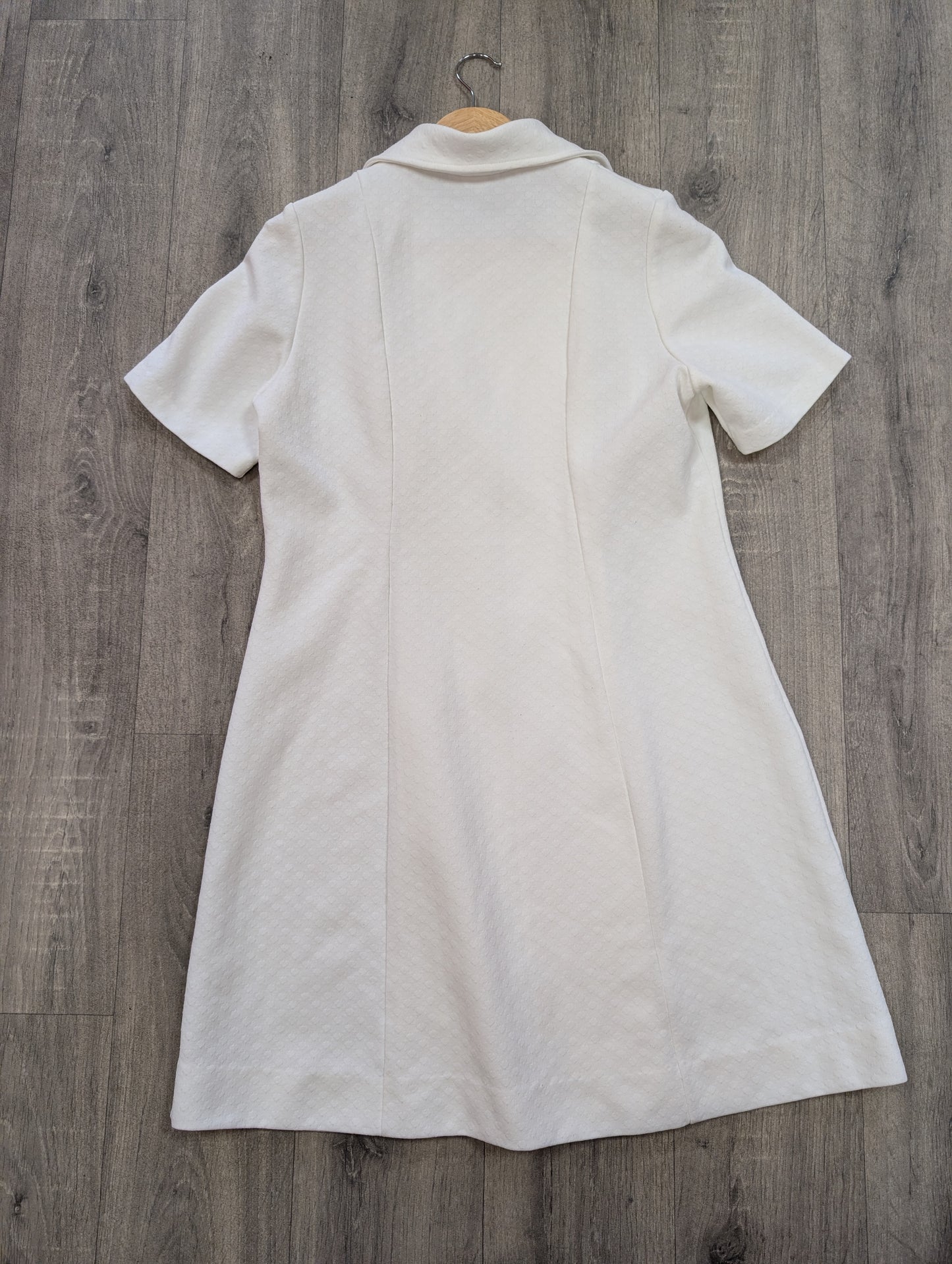 1960s St Michael white crimplene dress - M/L/14/16