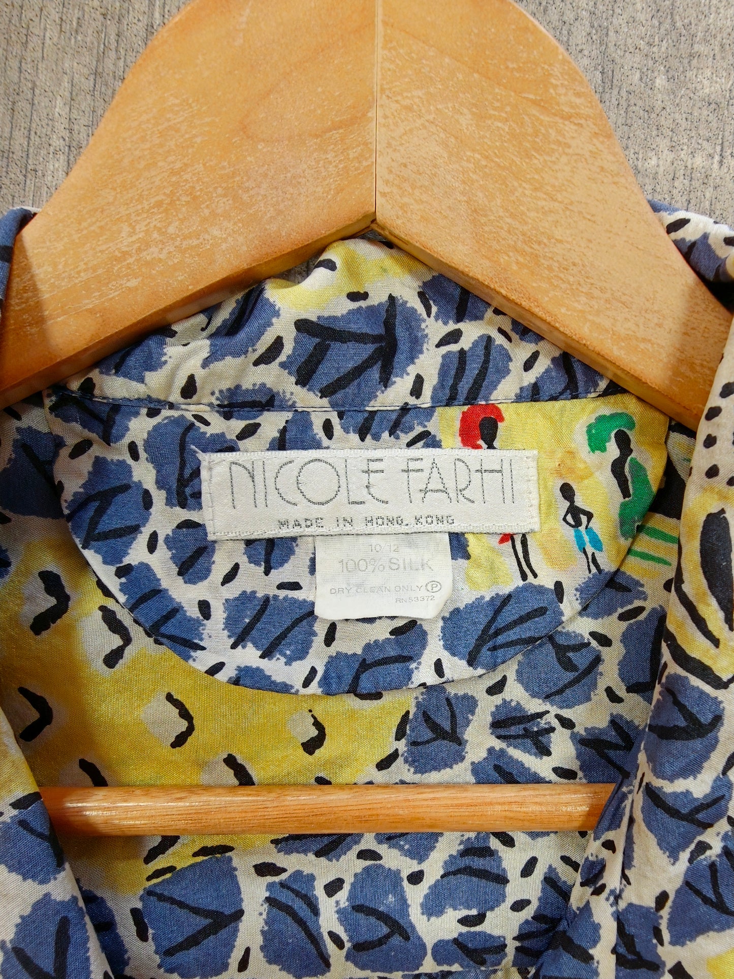 1990s Nicole Farhi novelty print silk shirt - L/XL