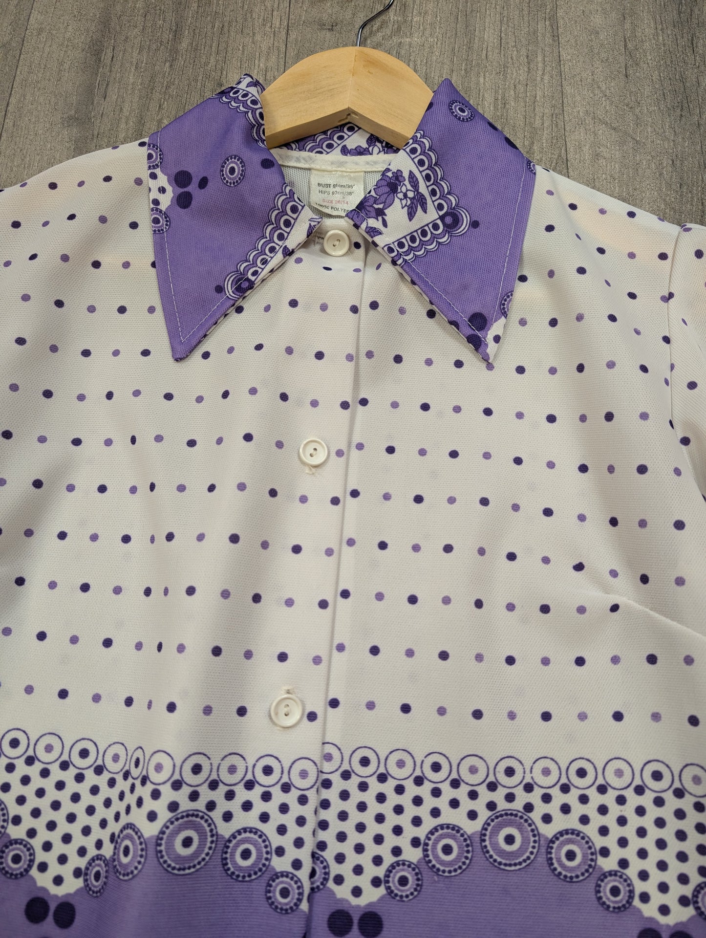 1970s purple/white shirt - S