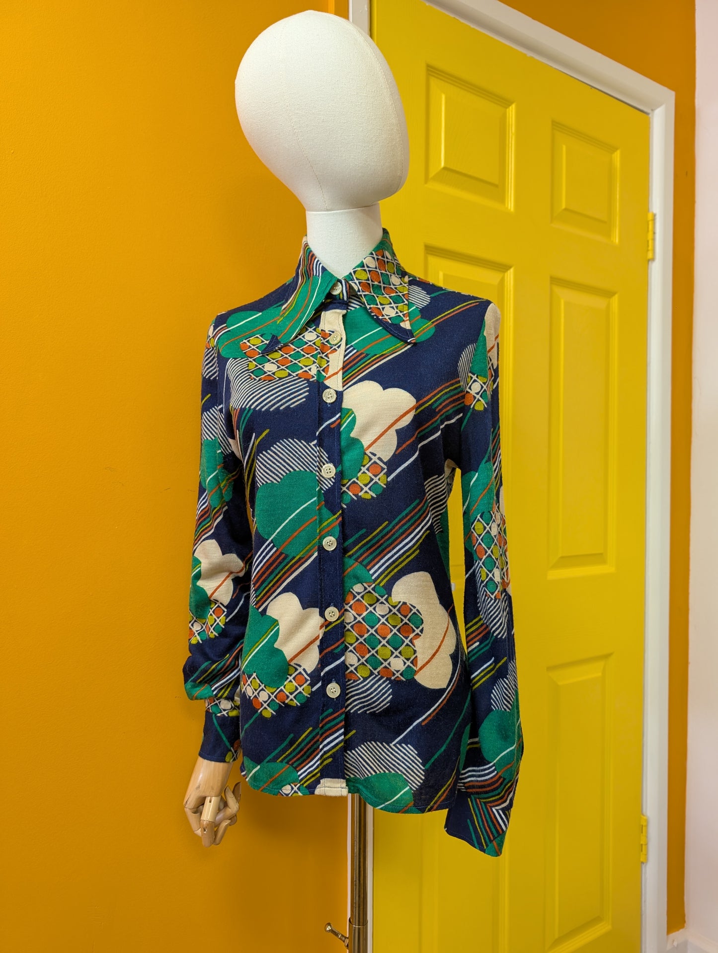 1970s Delden dagger collar shirt - S
