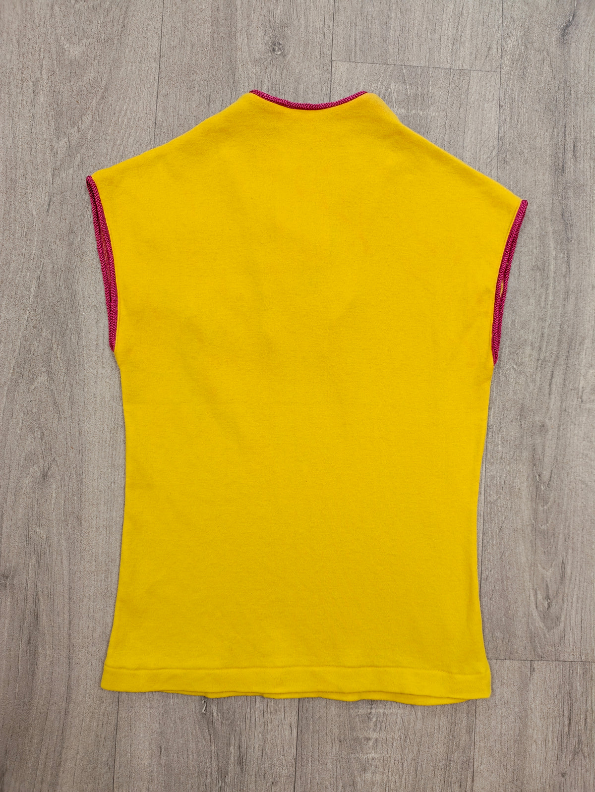 Deadstock 1970s Louis Caring yellow embroidered cotton top - XS/S