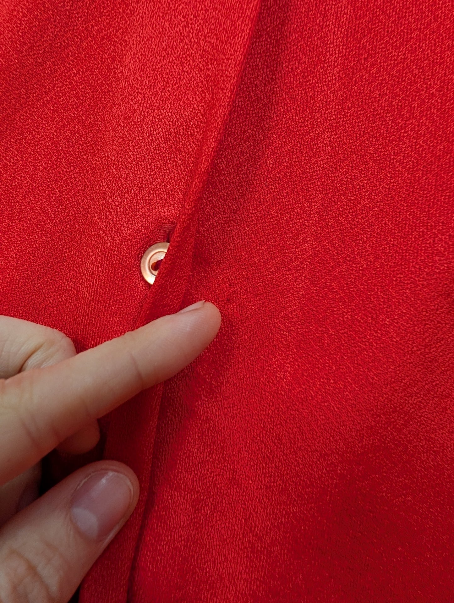1970s St Michael red crimplene shirt - S/M