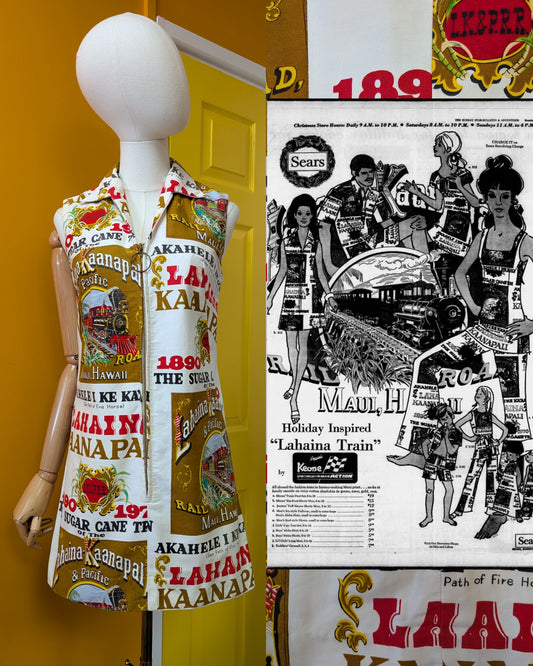 1970s (1970) Keone Sportswear Hawaii novelty print mini dress - XS/S