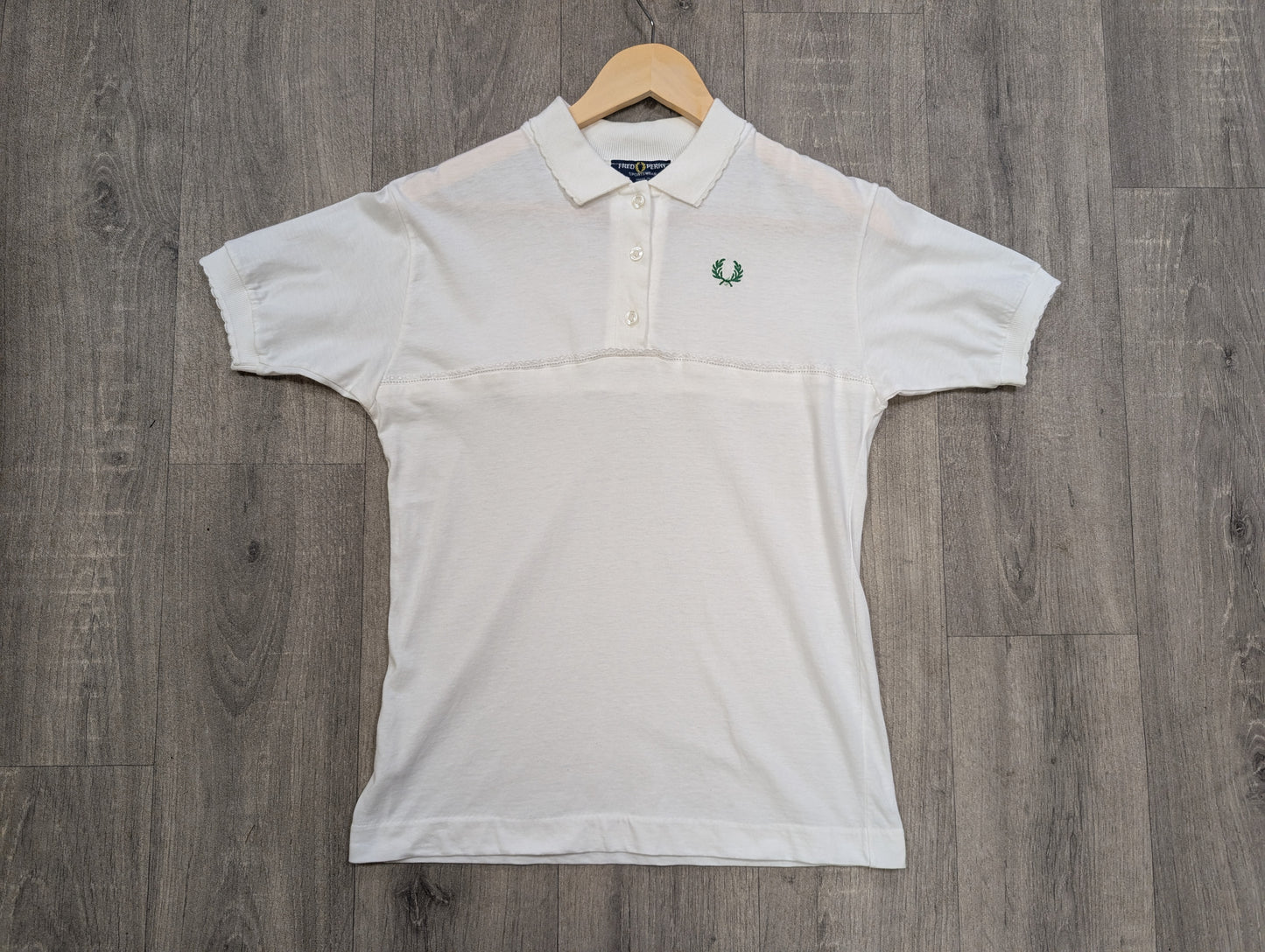 1980s Fred Perry white cotton polo shirt - XS/S