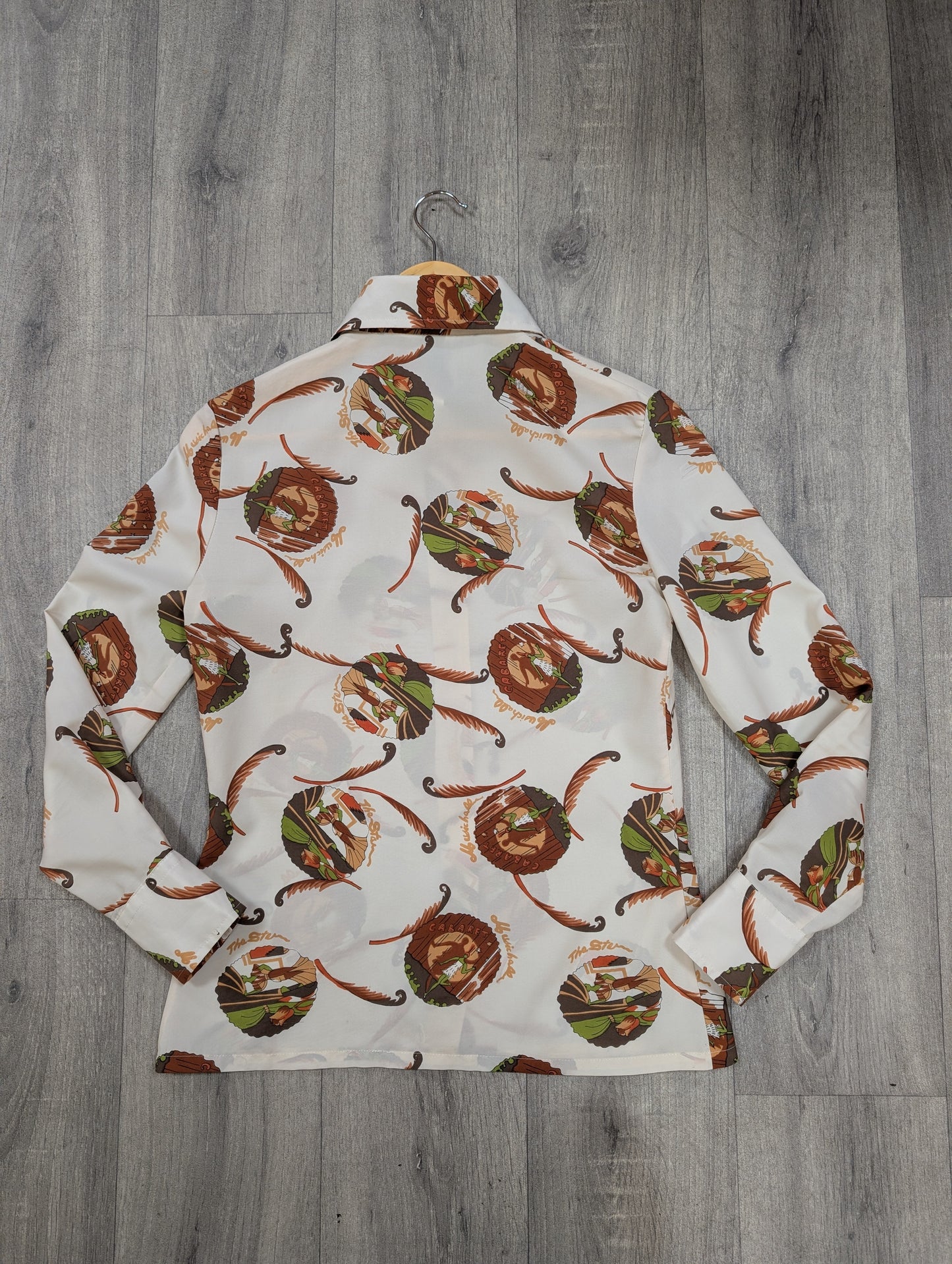 1970s Miss Pigalle novelty cabaret print shirt - XS/S