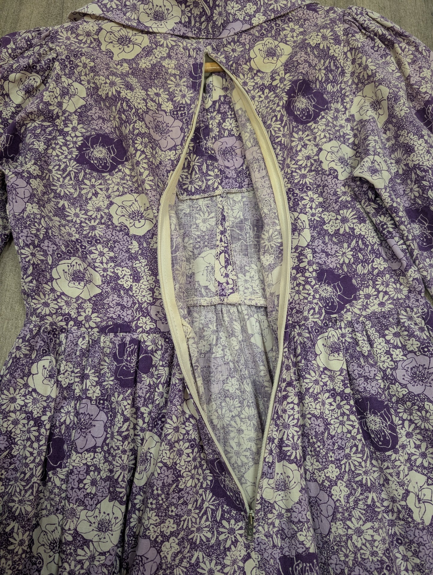 1970s made in Wales Laura Ashley purple floral dress - S/10