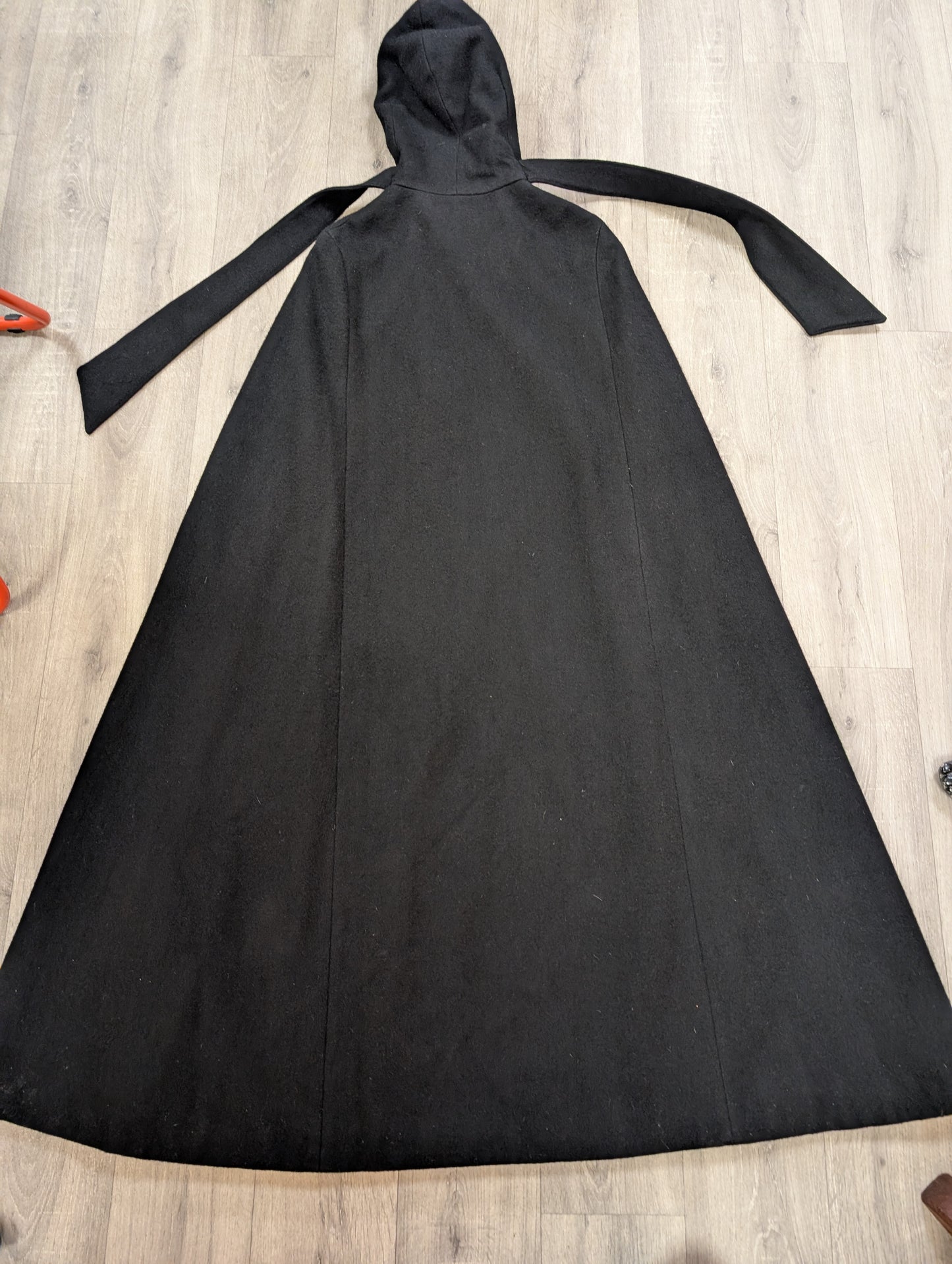 1960s Raymond of London black wool cape with fur trim