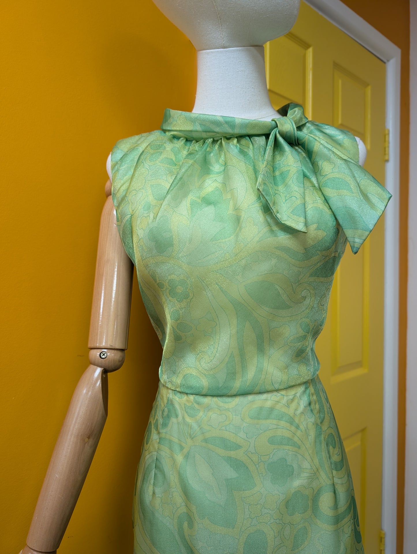 1960s Peter Barron green dress - S/8/10
