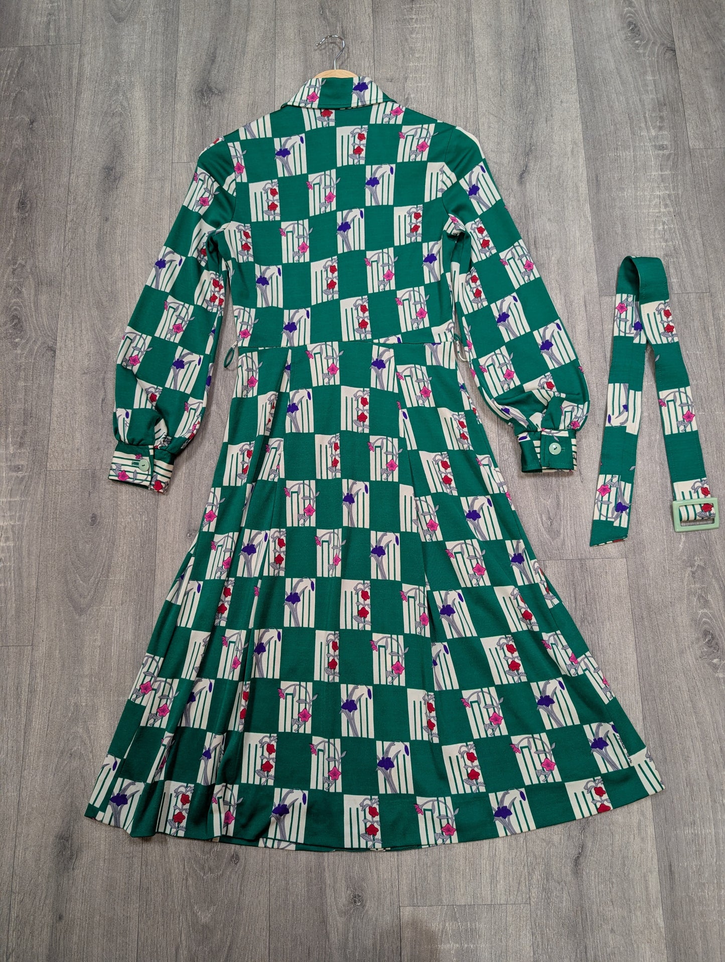 1970s Hanae Mori Ban-Lon by Vivid dress & belt - XS/S/6/8