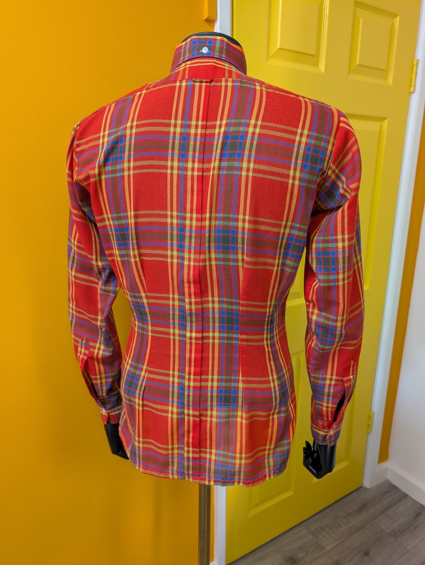 1970s Brutus Trimfit check shirt button down collar