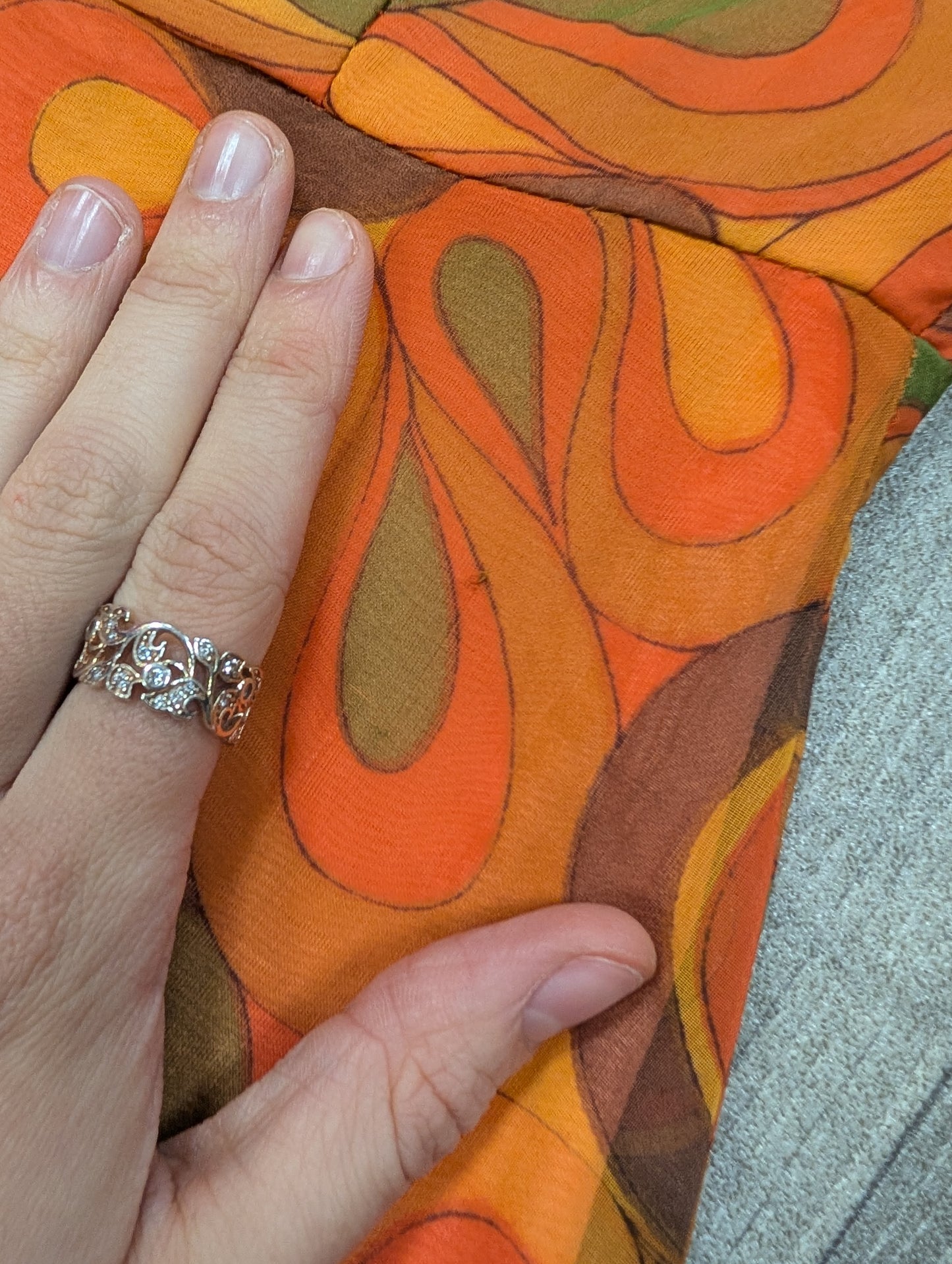 1960s Mademoiselle psychedelic orange dress - S/8