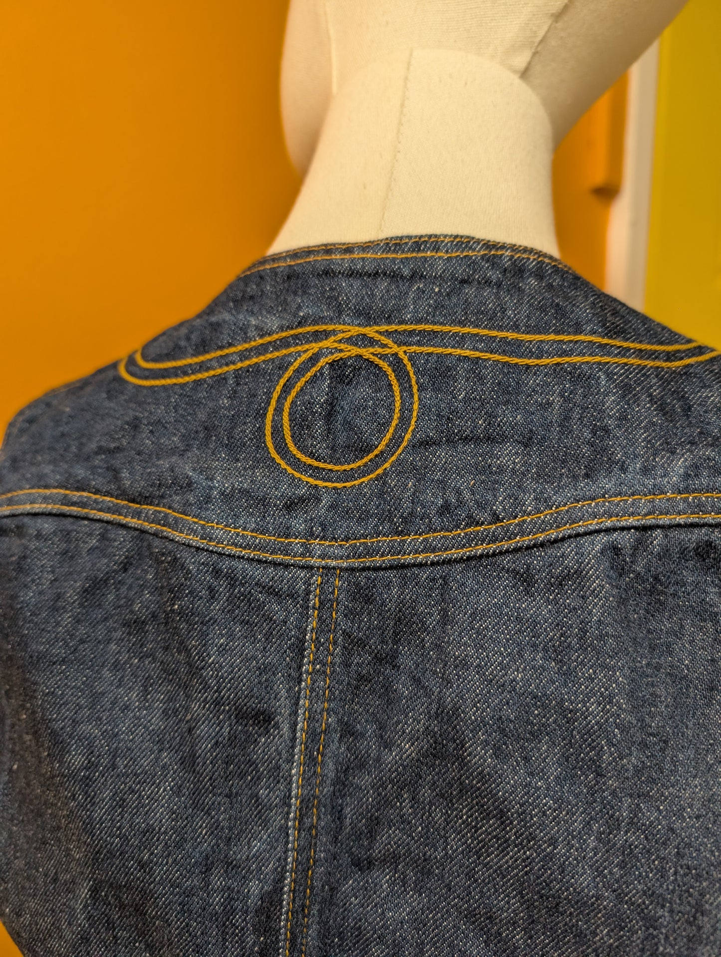 Deadstock 1970s Lee Cooper embroidered denim waistcoat - S/10