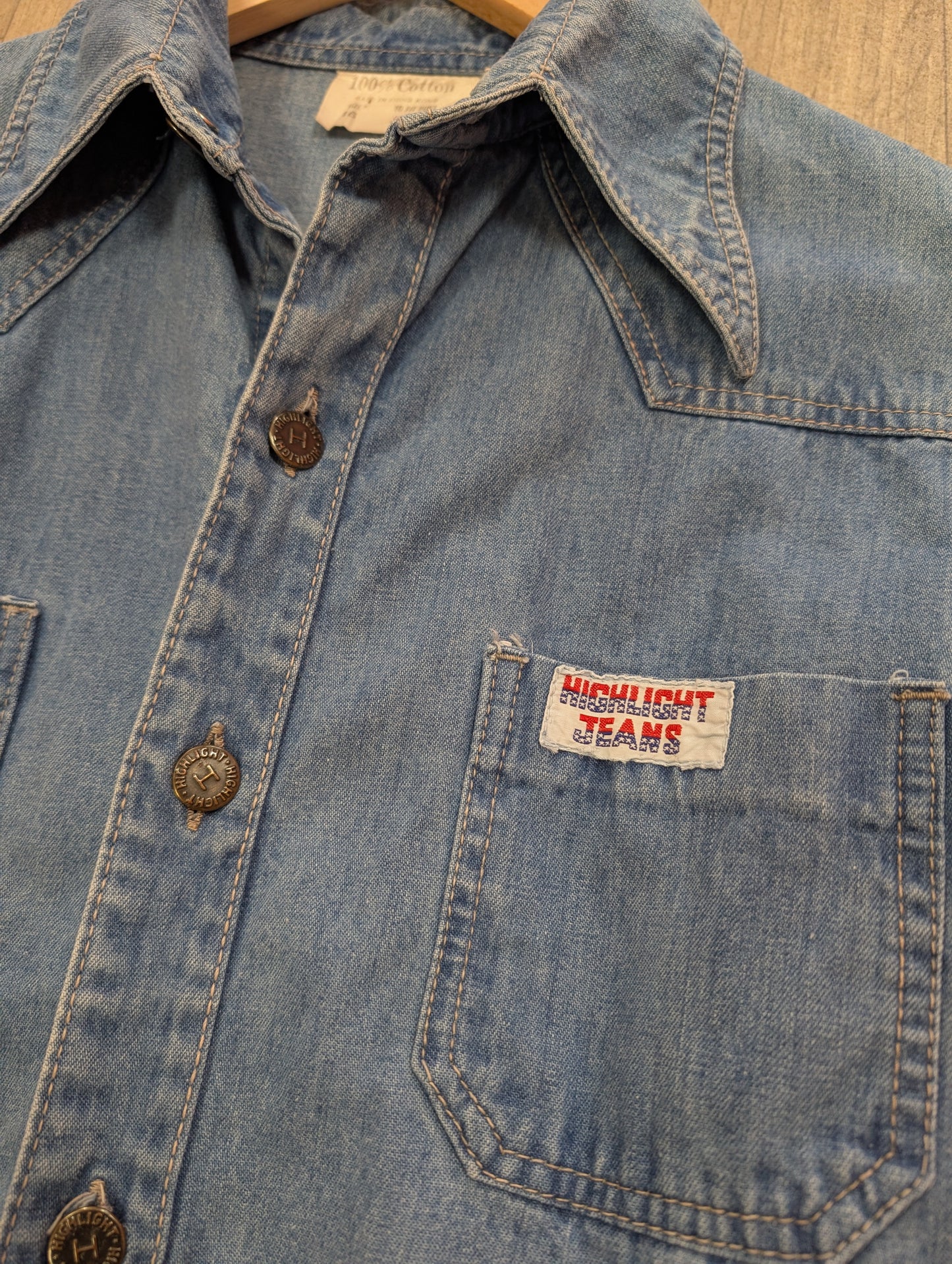 1970s Highlight Jeans denim shirt - M