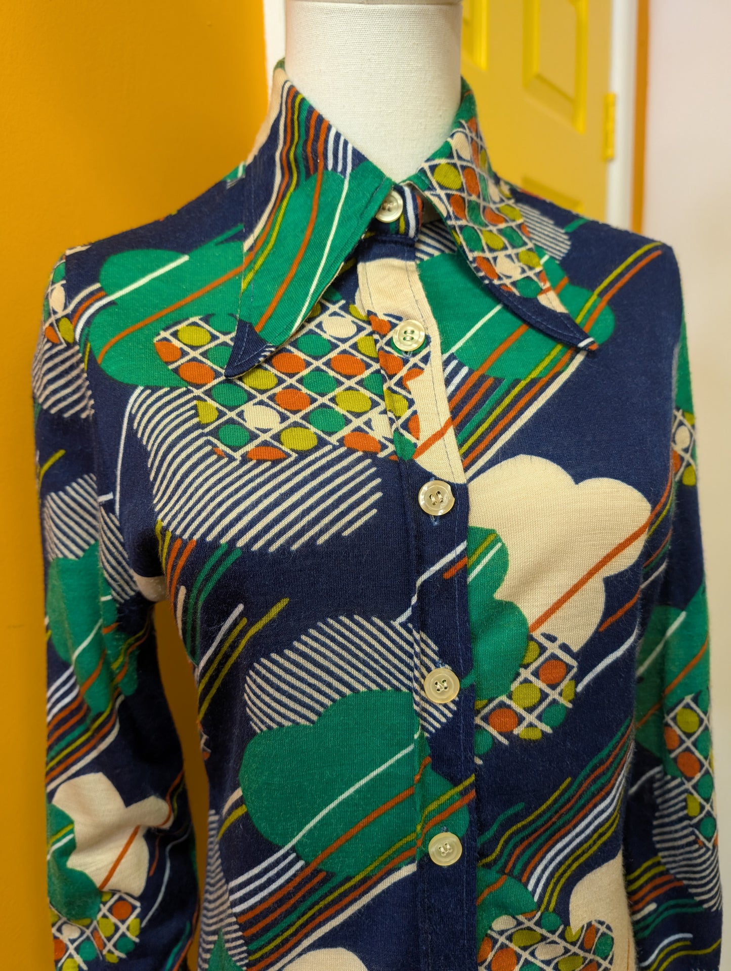 1970s Delden dagger collar shirt - S