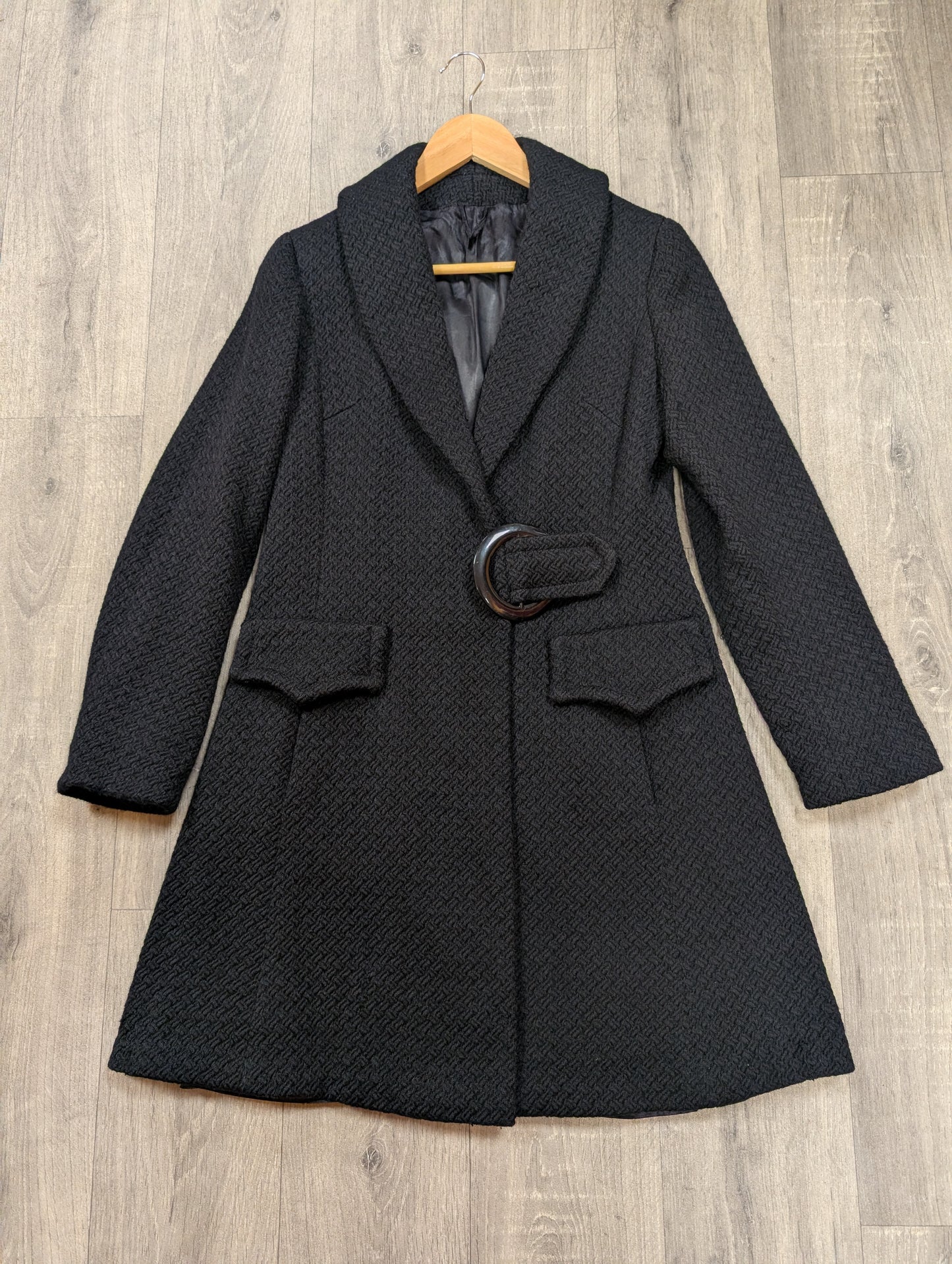 1960s black wool coat - S/M