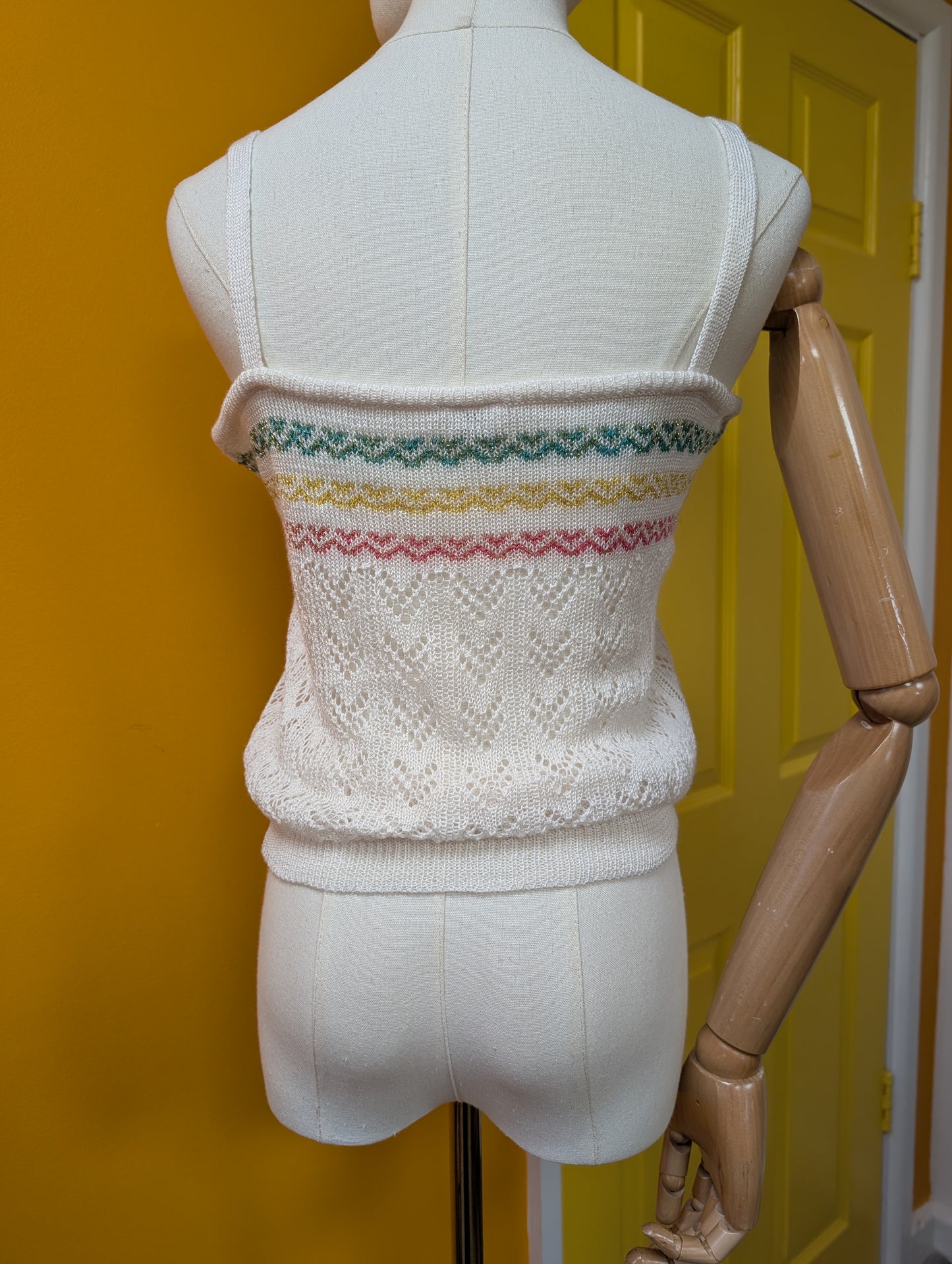 1980s Sunhanit knitted acrylic & lurex 2 piece - XS/S