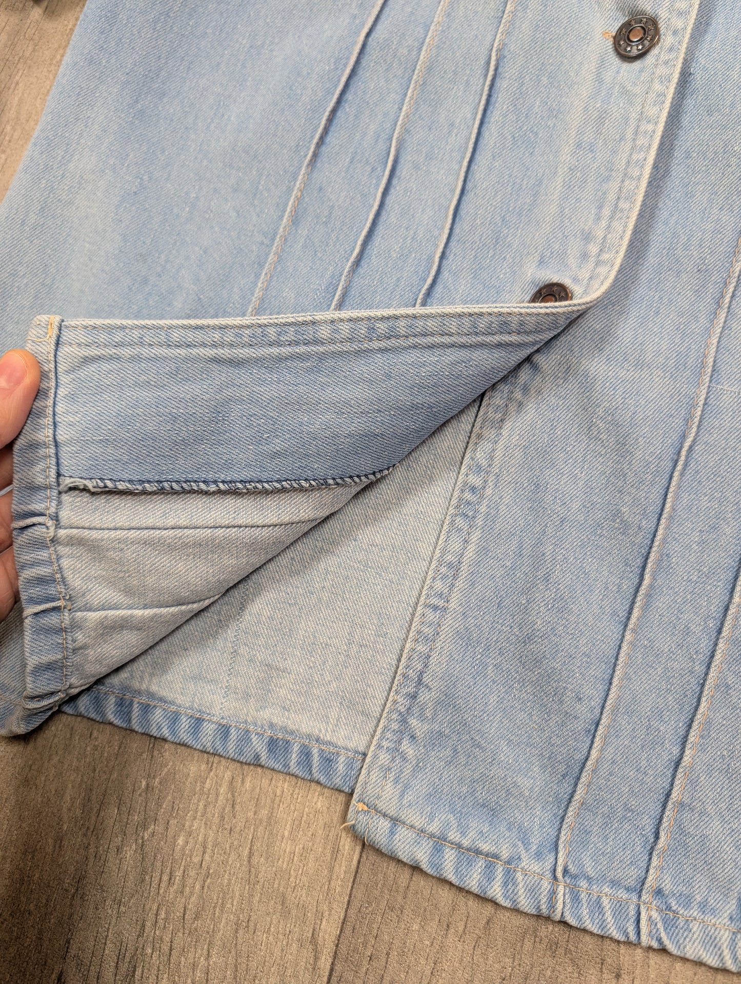 1970s denim shirt with MG patch - S