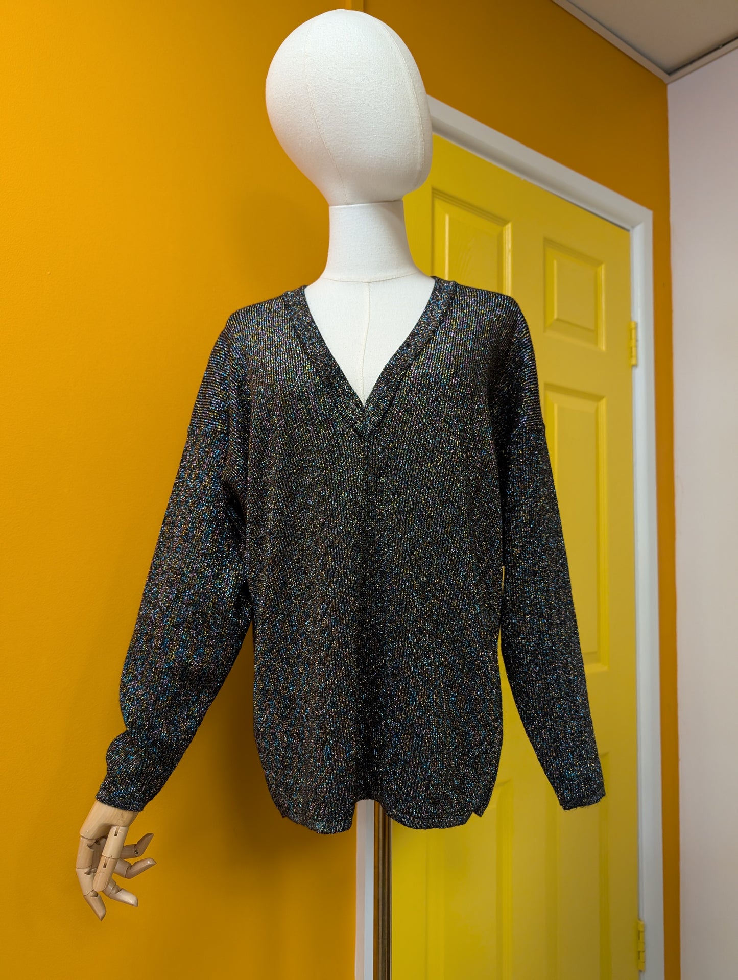 1980s Benetton sparkly wool blend jumper - M