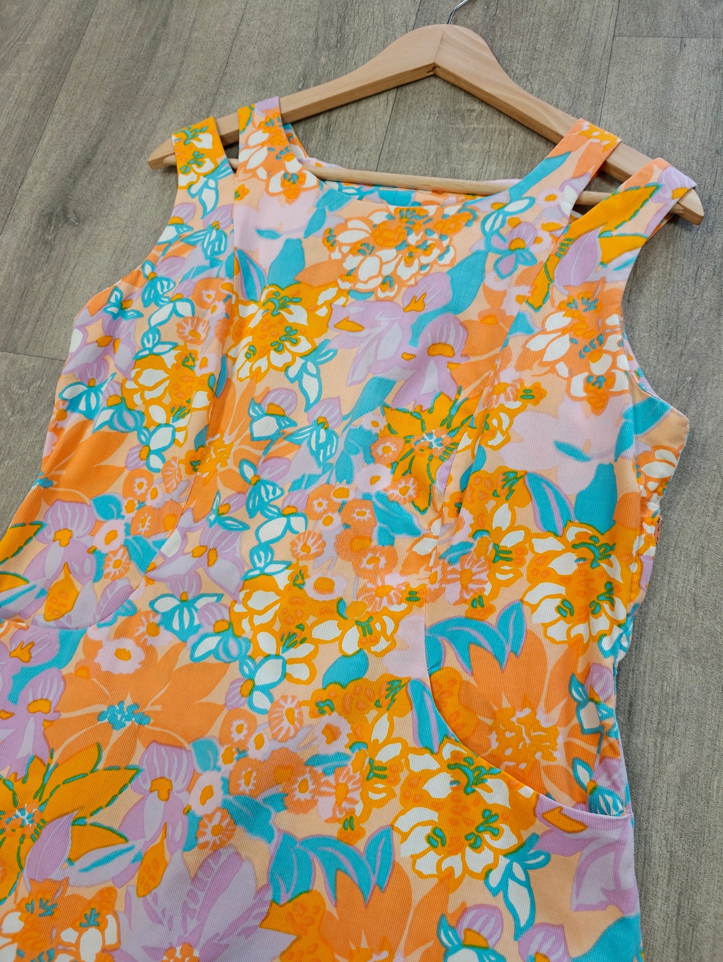 1960s floral cotton dress - M/14